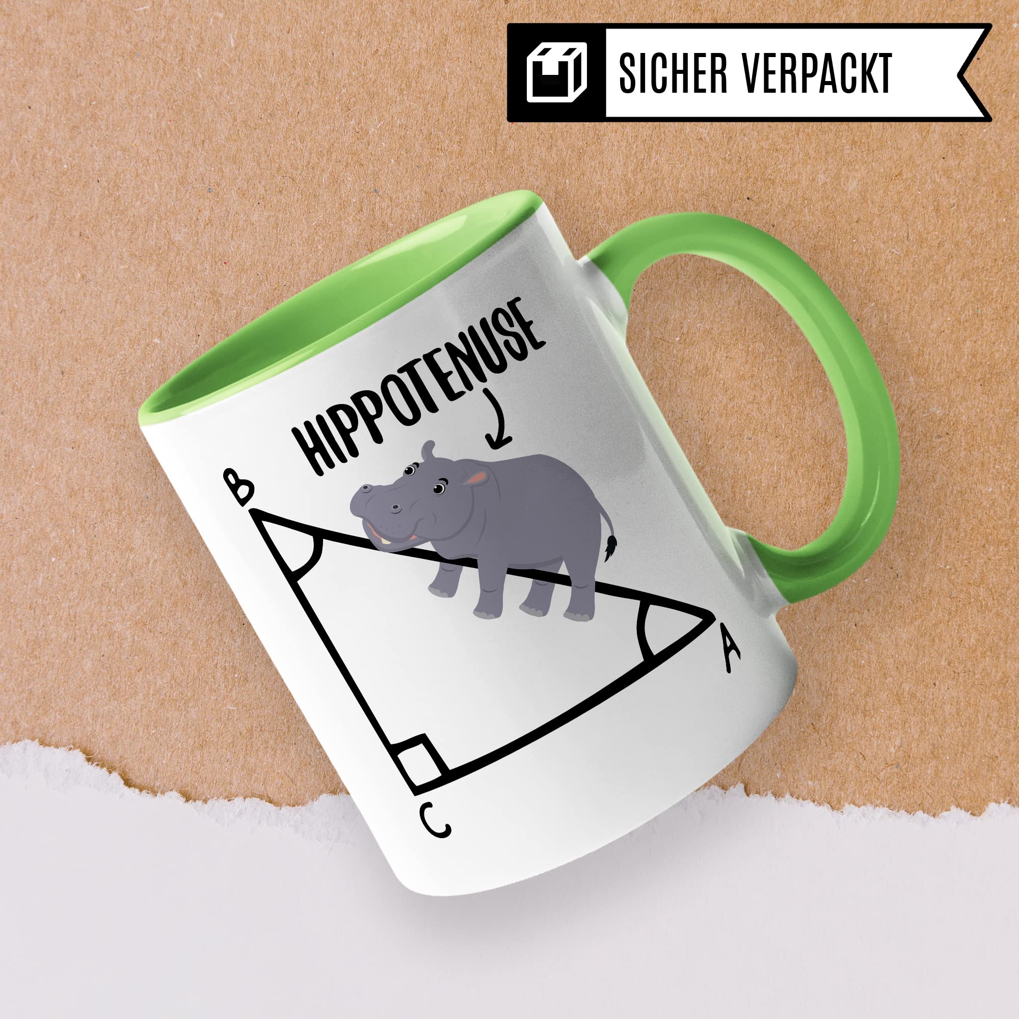 Mathe Tasse Mathematiker Kaffeetasse Hippothenuse lustig Kaffee-Becher Mathe-Lehrer Geschenkidee Sarkasmus Mathematik Mathematikstudent Geschenk Kollegium Lehrerzimmer Pythagoras Nilpferd Flusspferd
