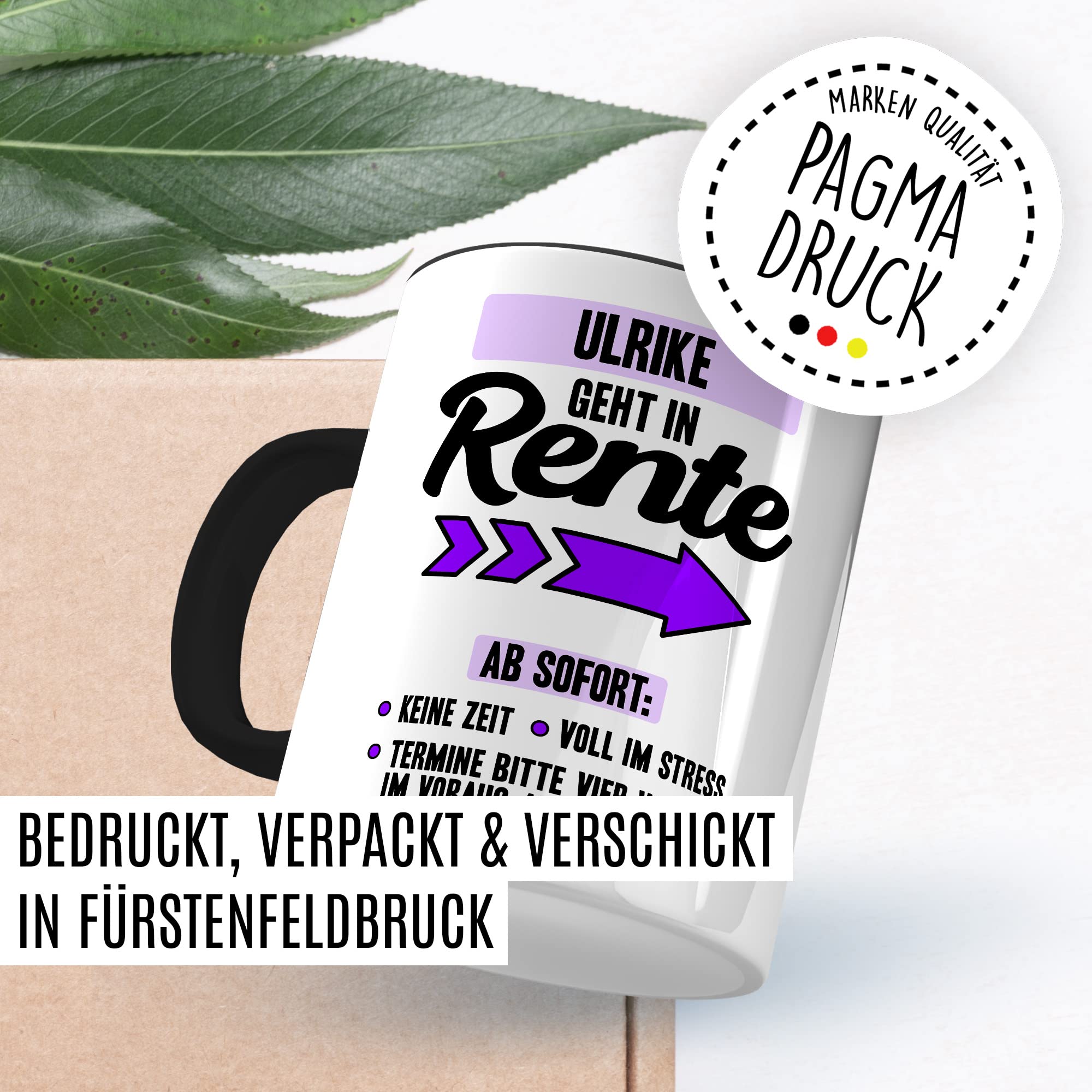 Rente Tasse personalisiert Ruhestand Kaffeetasse Rentner Geschenk anpassbar Kollege Geschenkidee Abschied Pensionierung eigener Name lustiger Spruch Custom Kaffee-Becher eigenes Bild