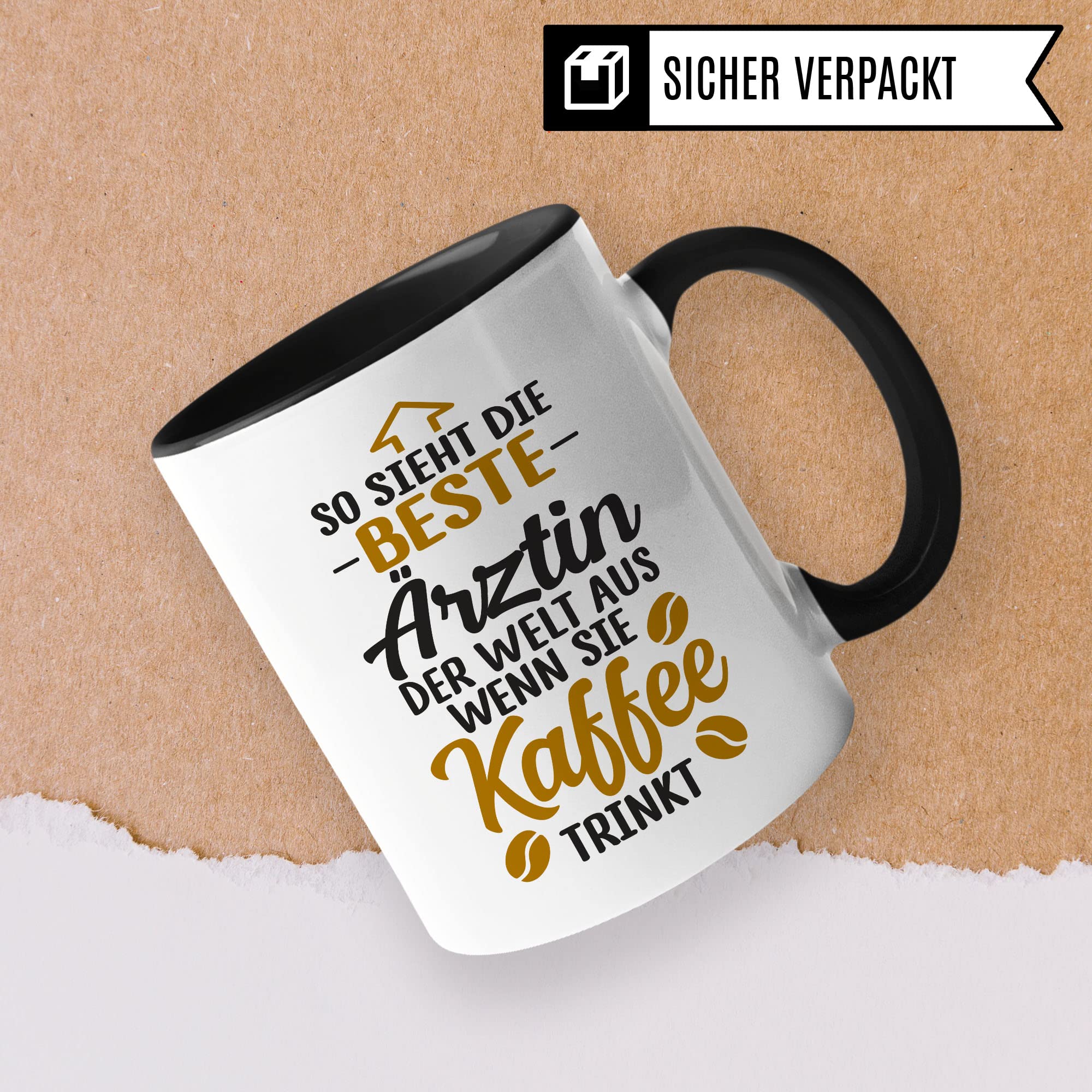 Ärztin Tasse, So sieht die beste Ärztin der Welt aus wenn sie Kaffee trinkt, Ärztin Geschenk Dankeschön Promotion Tasse schöner Spruch schönes Motiv Kaffeetasse Arzt Beruf, Geschenk für die besten Ärztin