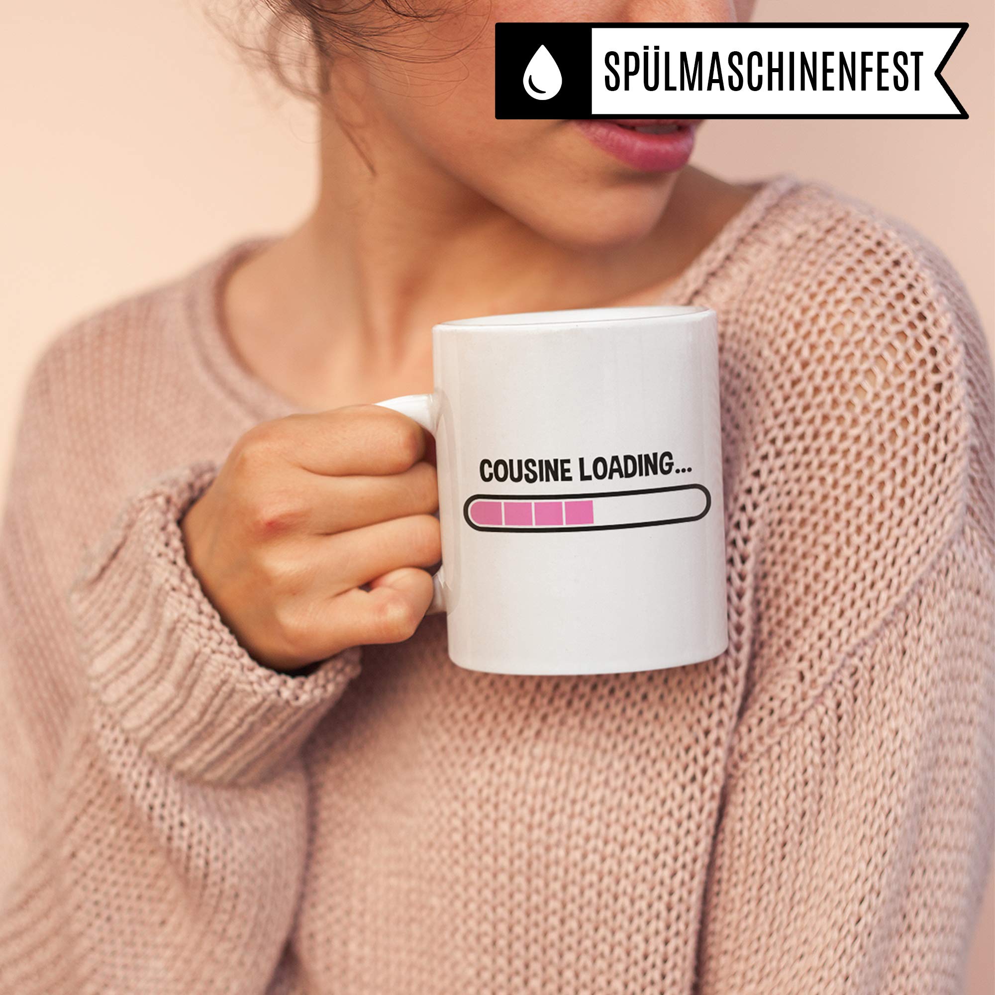 Pagma Druck Cousine Tasse, Cousine Geschenkideen, Nichte Kaffeetasse Geschenk Cousine Becher lustig, Kaffeebecher Familie Kusine Spruch