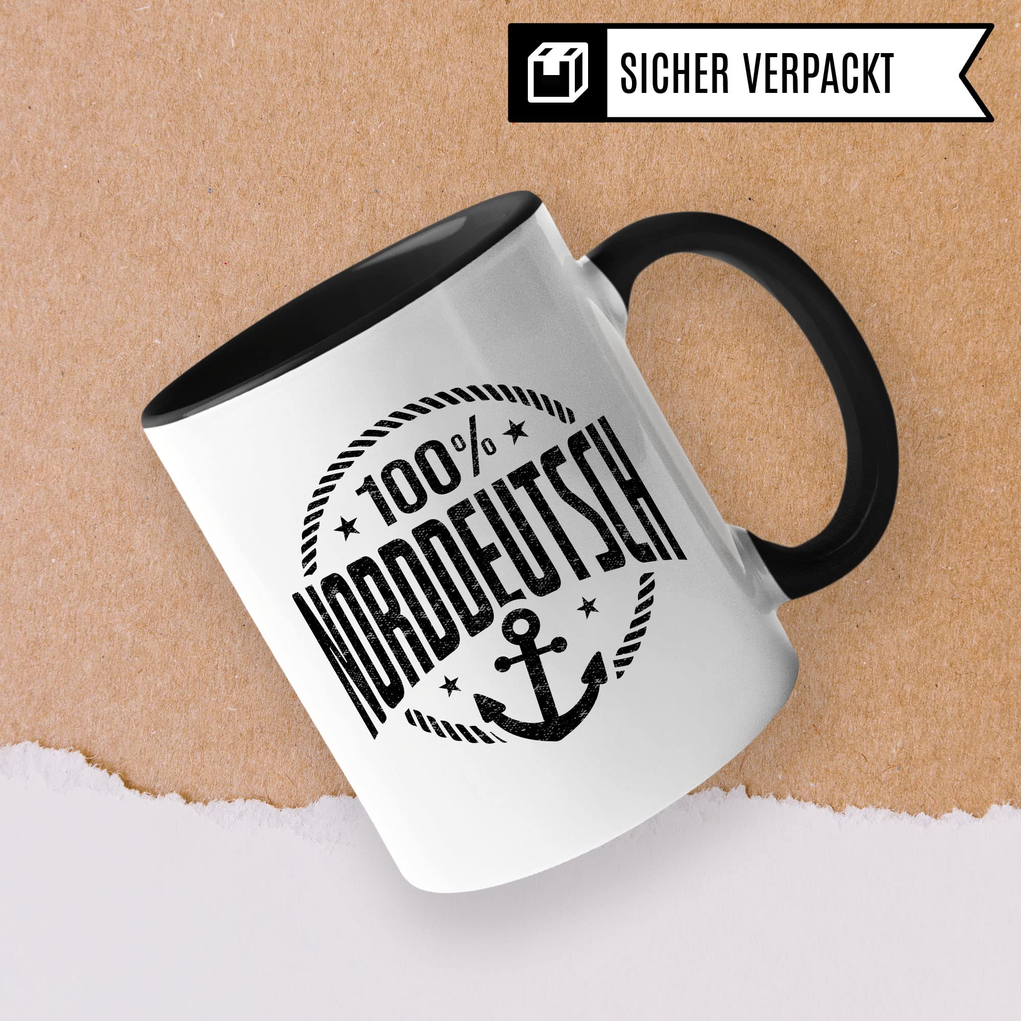 Norddeutsch Tasse Geschenkidee Heimat Kaffeetasse Humor Witz Geschenk für Norddeutsche Kaffeebecher Norddeutschland Becher