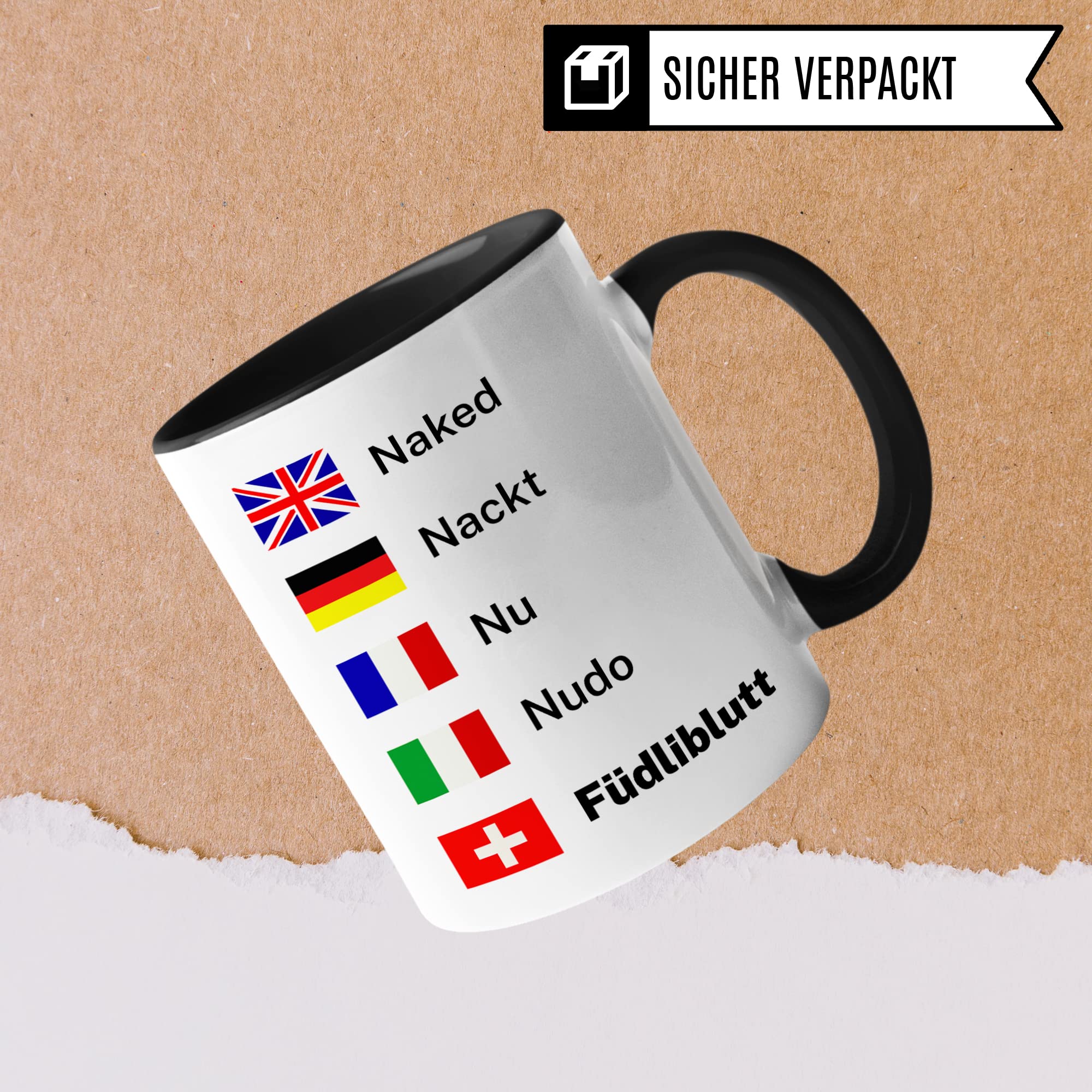 Schweiz Tasse lustig, Geschenk Schweizerdeutsch Dialekt Spruch: Füdliblutt, Kaffeetasse Schweizerdeutsch Schweizerin Schweizer Humor Witz Schweizerisch Becher