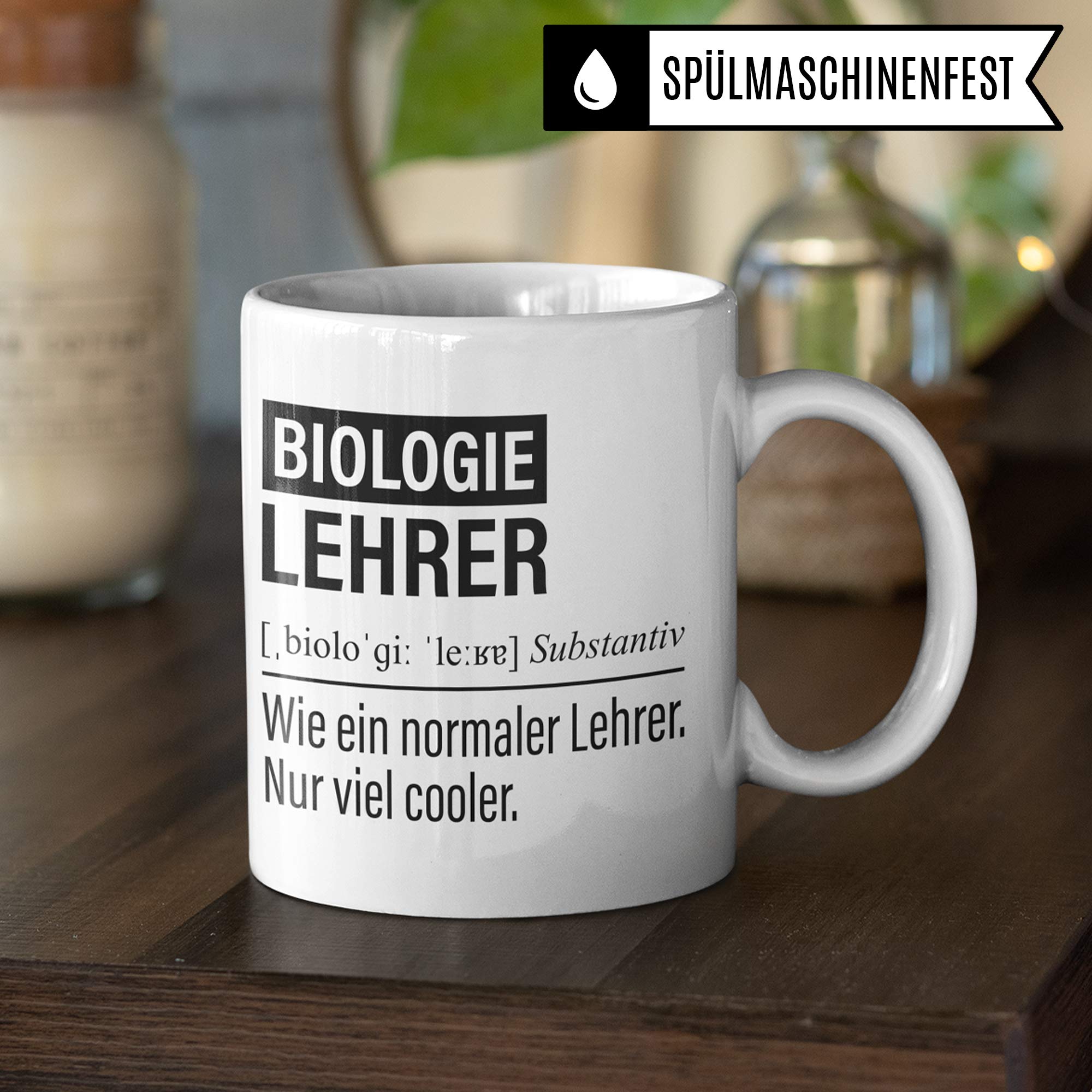 Biologie Lehrer Tasse, Geschenk für Biologielehrer, Kaffeetasse Geschenkidee Bio Lehrer, Kaffeebecher Lehramt Schule Biologie Unterricht Witz