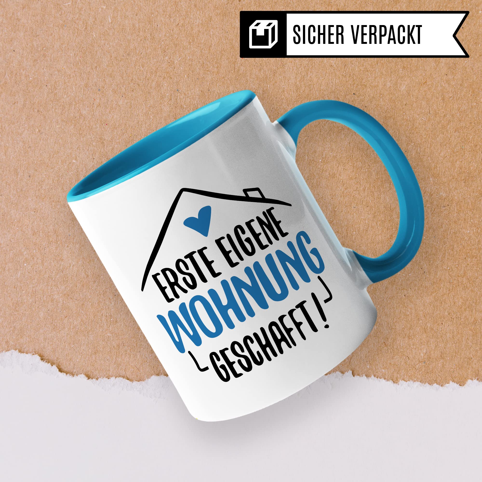 Tasse Eigene Wohnung Erste Wohnung Kaffee-Becher Wohnung Kaffeetasse Geschenk Geschenkidee Einweihungsparty Auszug Umzug Teetasse Ausziehen Eltern Ausstattung Geschirr