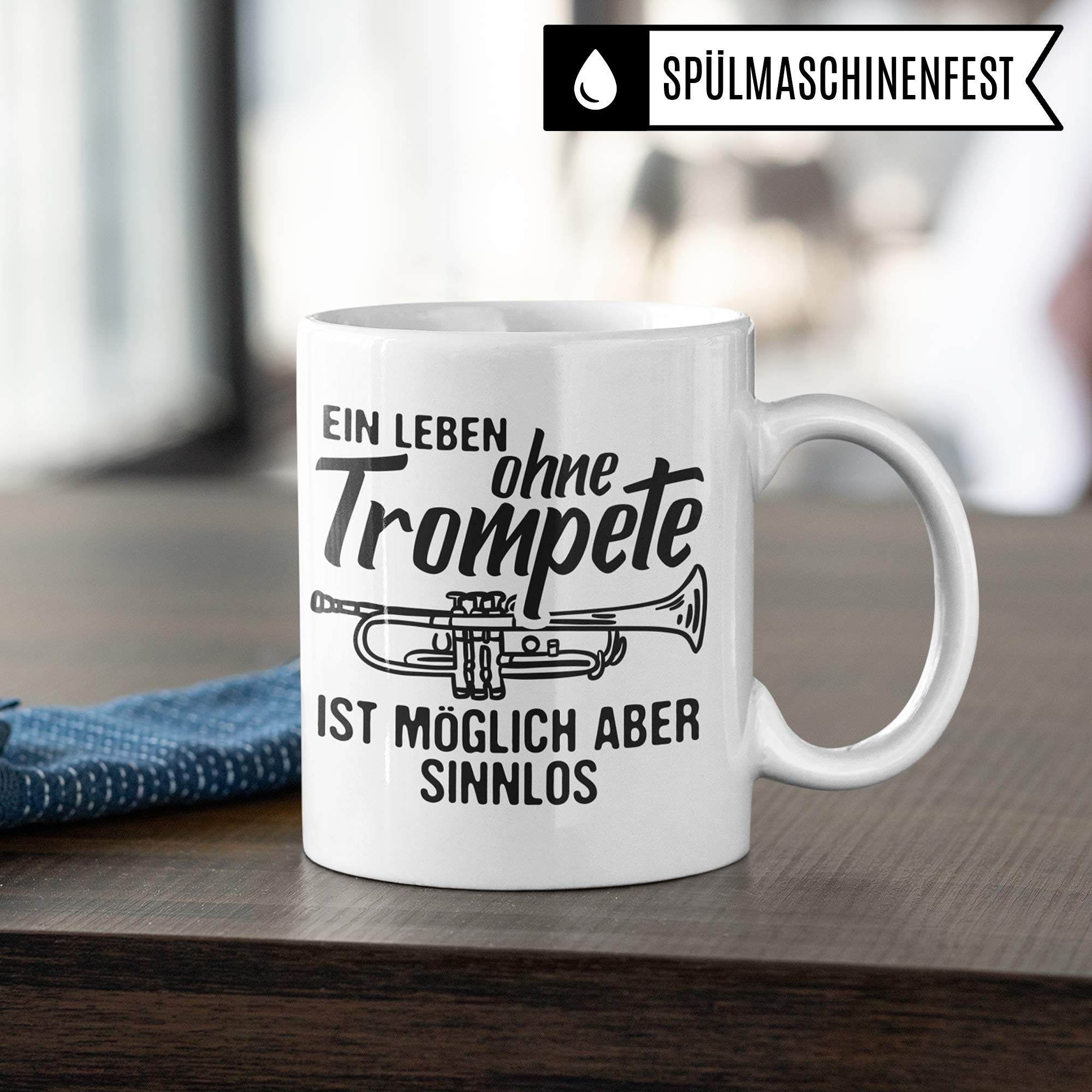 Pagma Druck Trompete Tasse, Trompeter Musiker Geschenke, Geschenkidee für Trompetenspieler Becher, Instrument Musik Blechbläser Orchester, Musikverein Deko Kaffeetasse