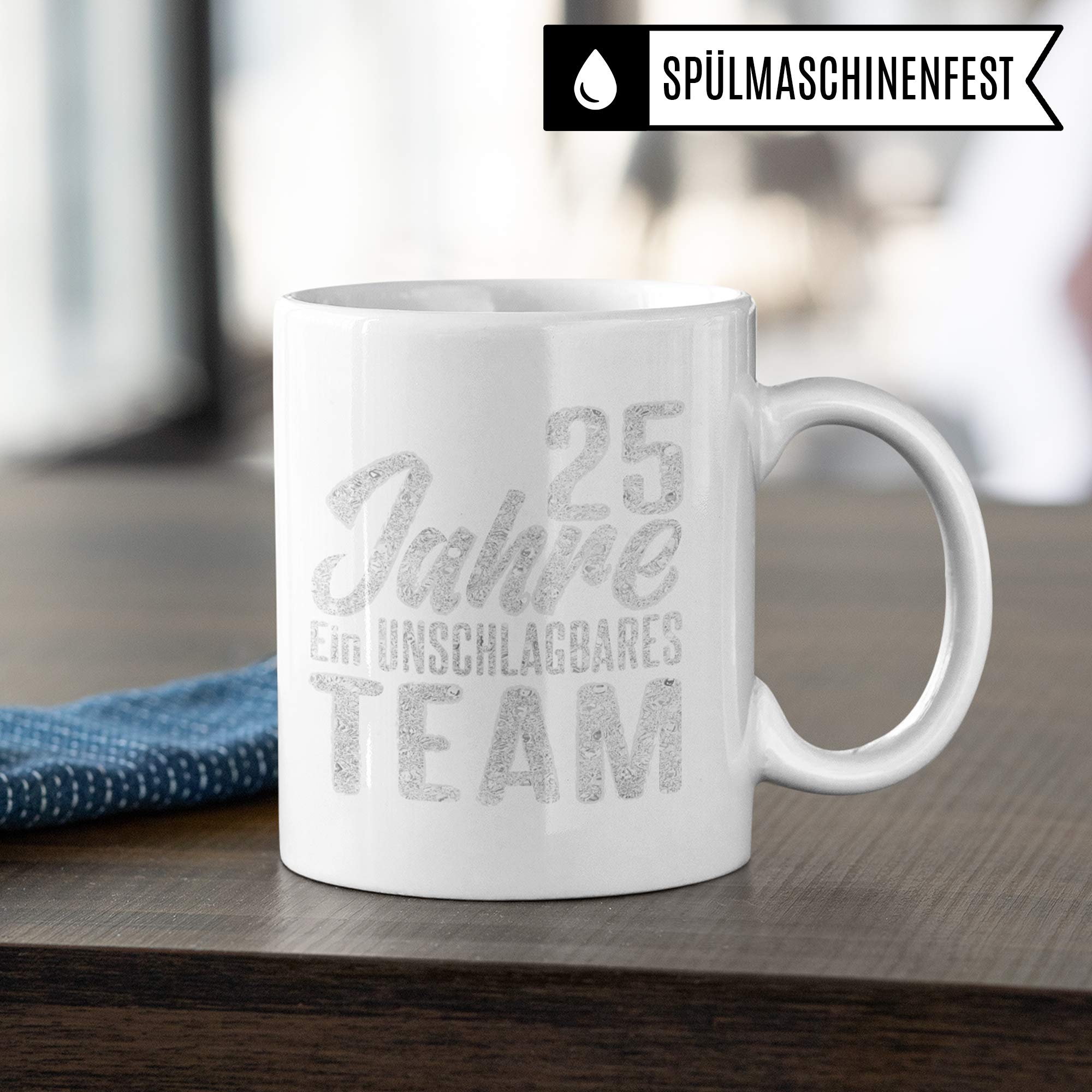 Pagma Druck Silberhochzeit Tasse, Geschenke zur Silberhochzeit, Silberne Hochzeit Geschenkideen Kaffeetasse, Silberhochzeit Deko Becher, 25 Jahre Hochzeitstag Jubiläum Kaffeebecher