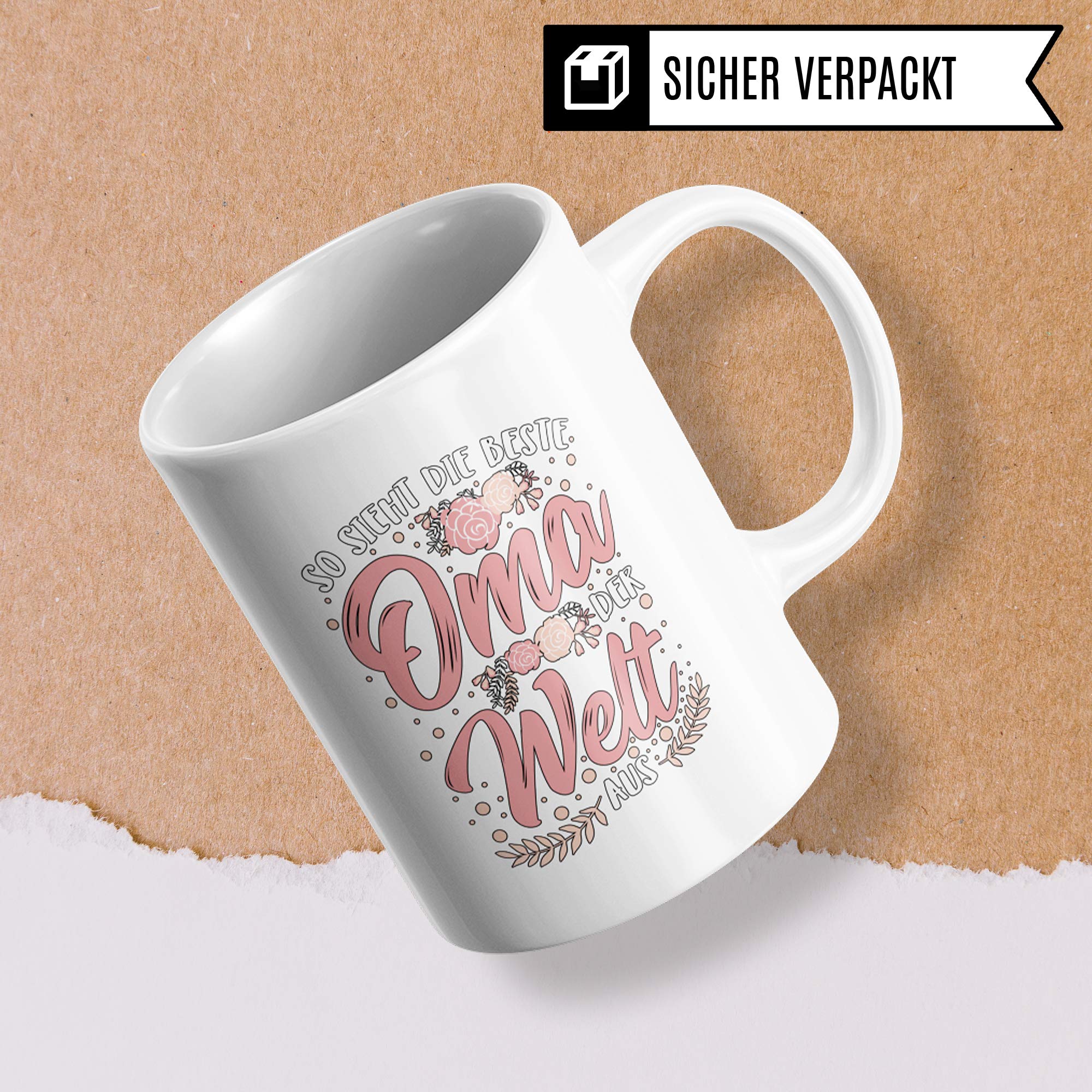 Pagma Druck Beste Oma Tasse Geschenk, Spruch Becher Geschenkidee für Omi, Großmutter Kaffeetasse Kaffeebecher Grossmutter Motiv