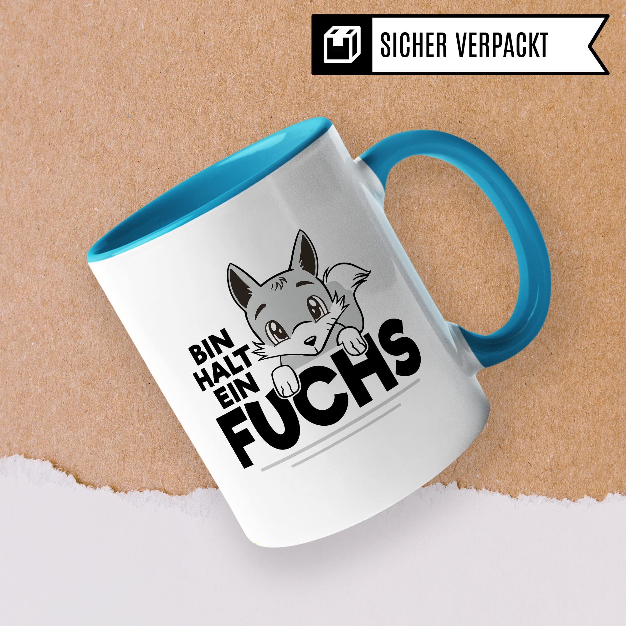 Fuchs Tasse, Bin halt ein Fuchs Spruch, Geschenk Schlaufuchs Besserwissen Schlaumeier, Fuchs-Motiv, Geschenk Kollegen Freund Freundin lustiger Fuchs Büro-Tasse