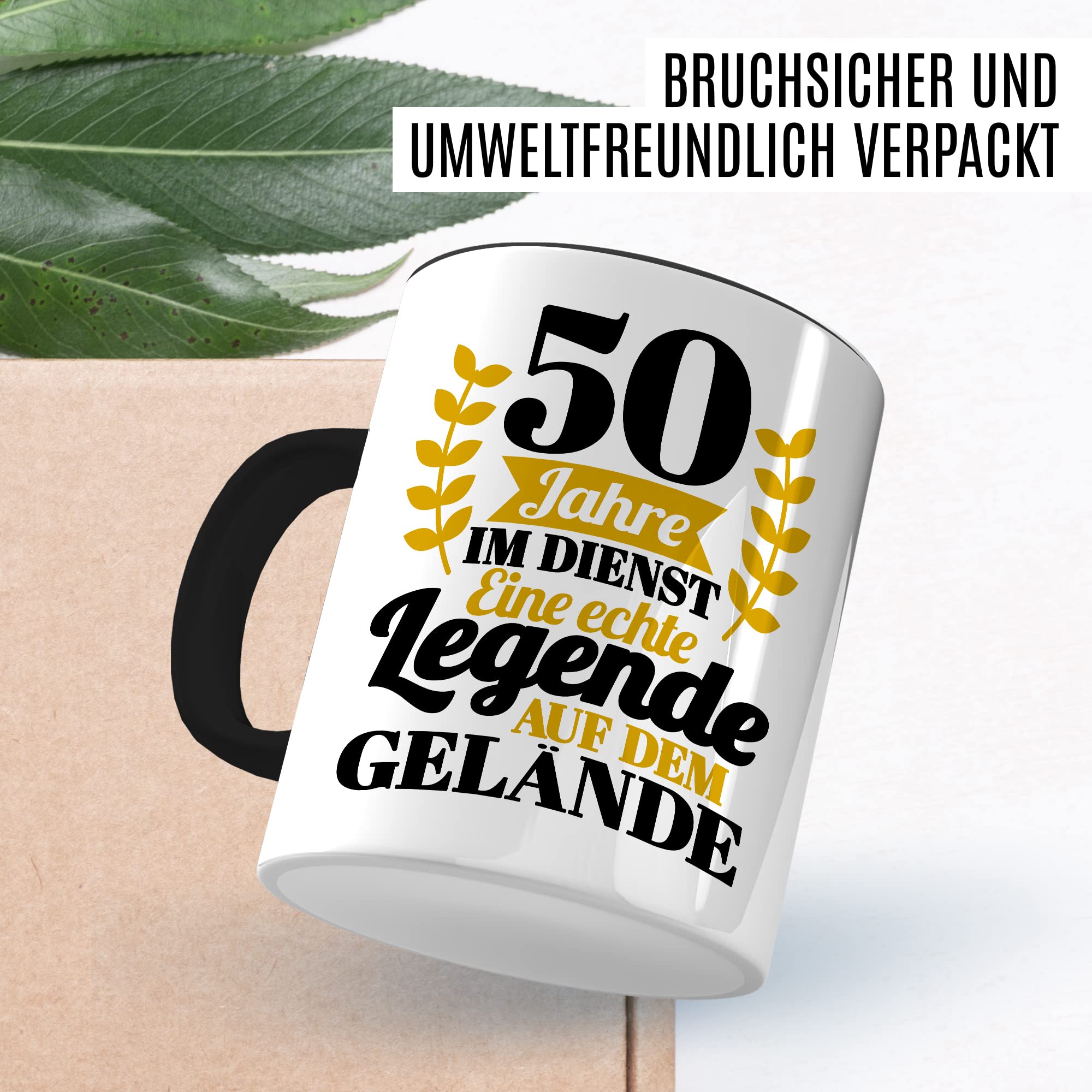 Tasse Dienstjubiläum Geschenk, 25 Jahre im Dienst - Eine echte Legende Geschenkidee Kollegen Kaffee-Becher Kaffeetasse Tasse mit Spruch Firmenjubiläum Arbeitsjubiläum Büro-Geschenk