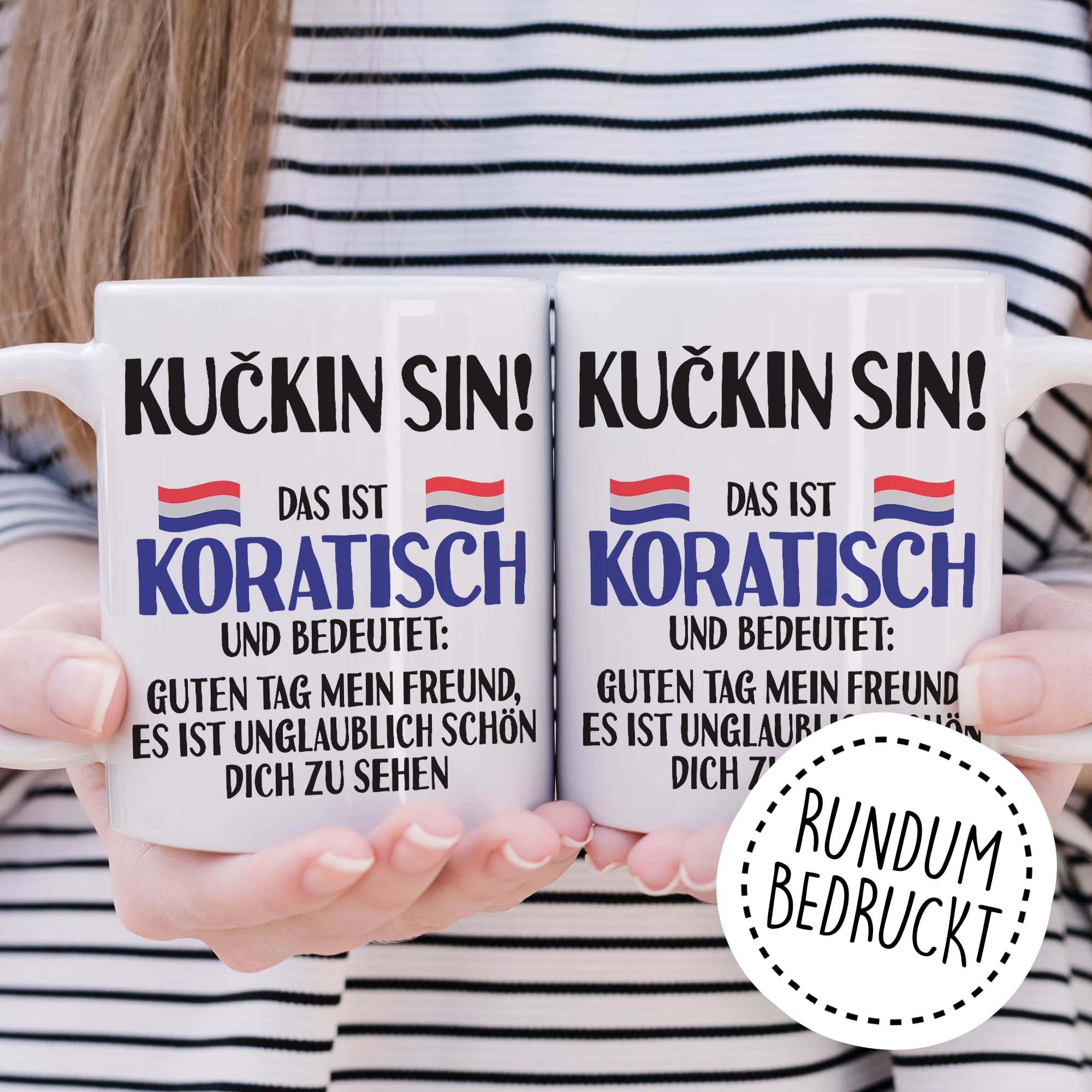 KUÇKIN SIN Tasse lustige Kaffeetasse mit Spruch kroatisch Kaffee-Becher Kroatin Witz KUÇKIN SIN Geschenkidee Kroate Kroatien Geschenk falsche Übersetzung Deutsch-Kroatisch Sarkasmus