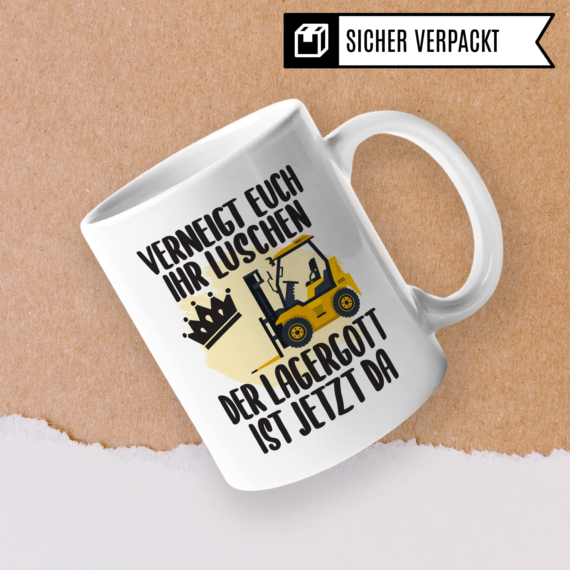 Lagerist Tasse mit Spruch lustig Staplerfahrer Geschenk Gabelstaplerfahrer Kaffee-Tasse böser Humor Kaffeebecher Lagerarbeiter Geschenkidee Lagerlogistiker Kaffeetasse