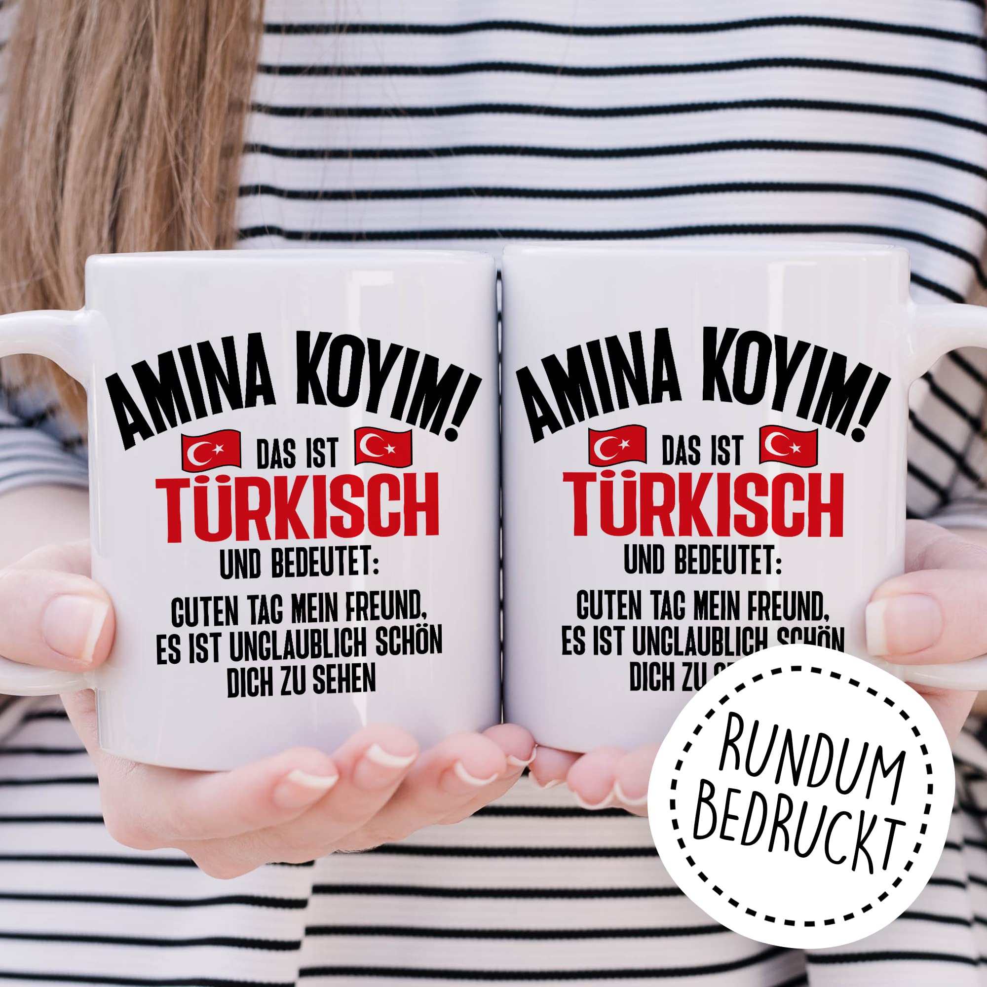 Amina Koyim Tasse lustige Kaffeetasse mit Spruch türkisch Kaffee-Becher Türken Witz Amina Koyim Geschenkidee Türke Türkin Geschenk Türkei türkisch Sarkasmus Schimpfwort Beleidigung Sprache