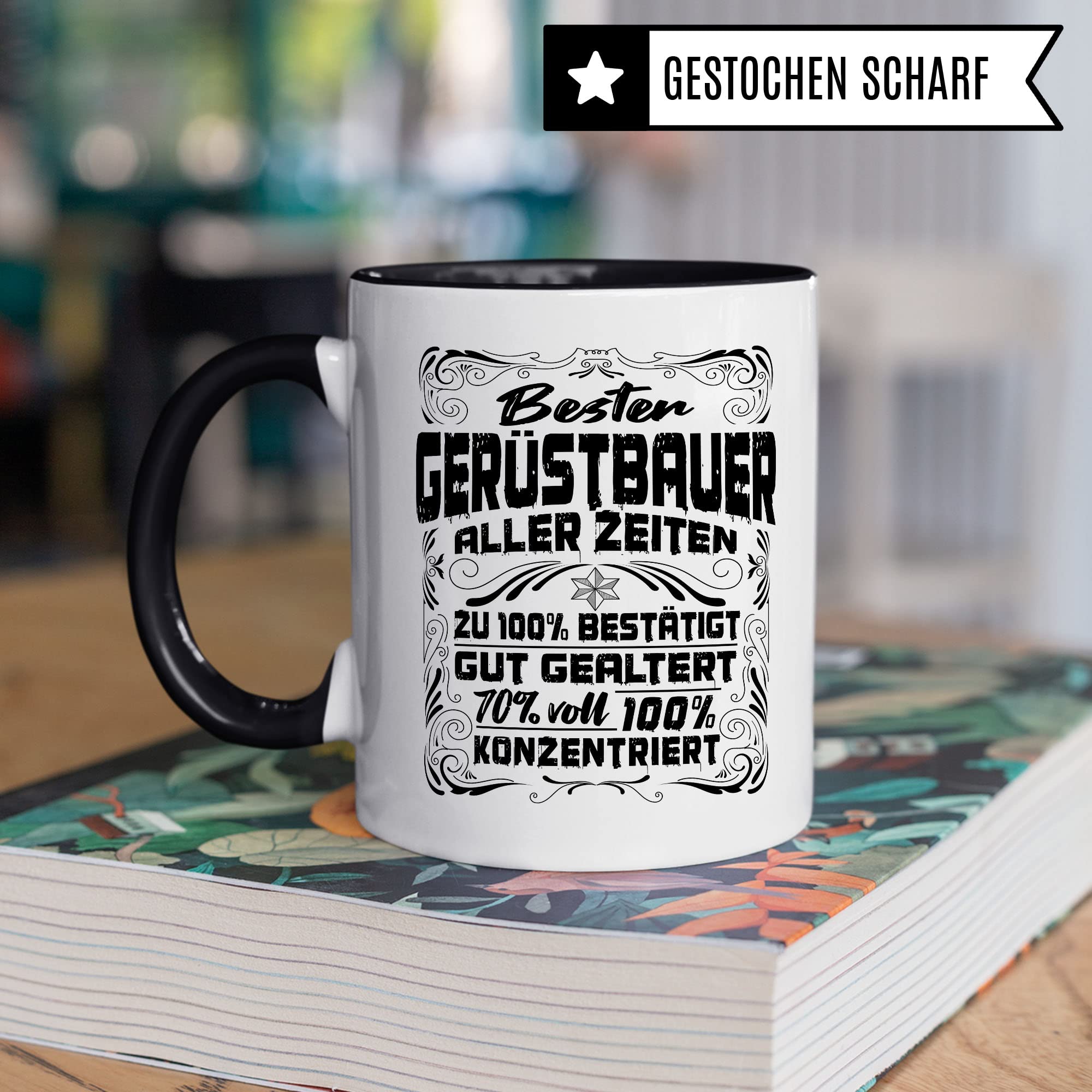 Gerüstbauer Tasse Geschenkidee Kaffeetasse Humor Witz Geschenk für Bauarbeiter Kaffeebecher Bau Becher