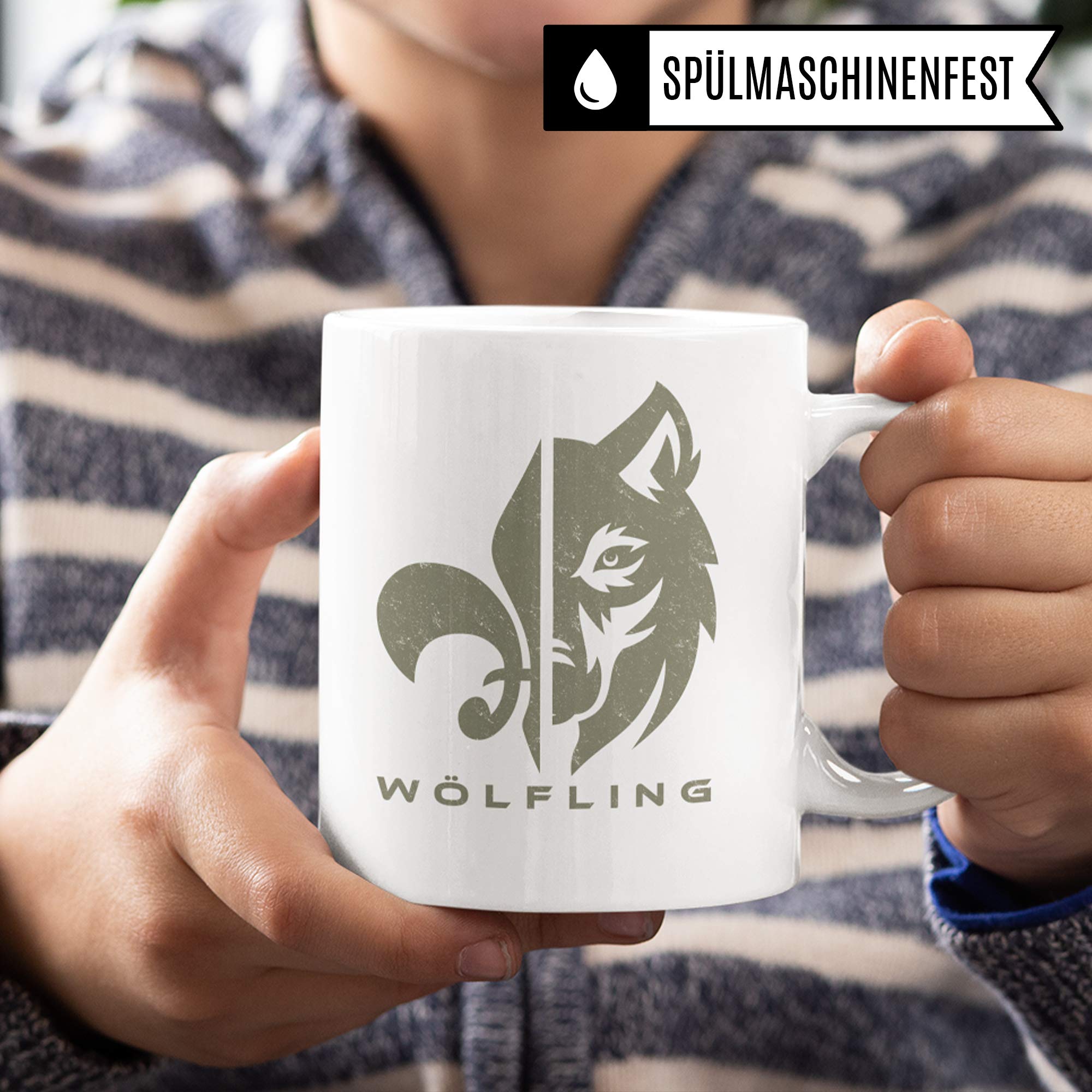 Pagma Druck Wölfling Geschenk Tasse, Pfadfinder Wölflinge Spruch Becher Geschenkidee, Kaffeetasse Scout Kaffeebecher