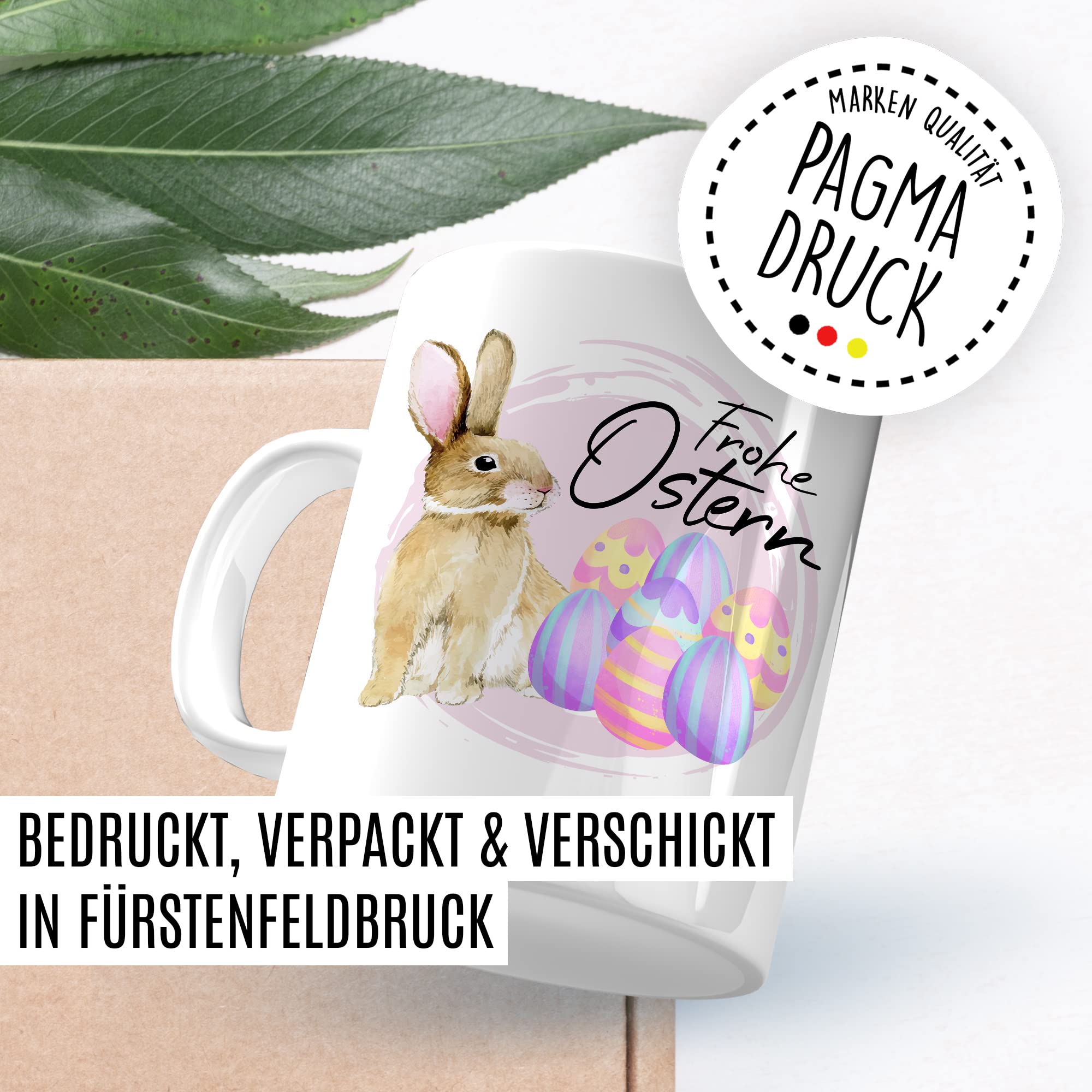 Ostern Tasse Geschenk, Frohe Ostern Geschenkidee Kaffeetasse mit Spruch Ostergeschenk Ostersonntag Kaffee-Becher Teetasse Grüße Mitbringsel