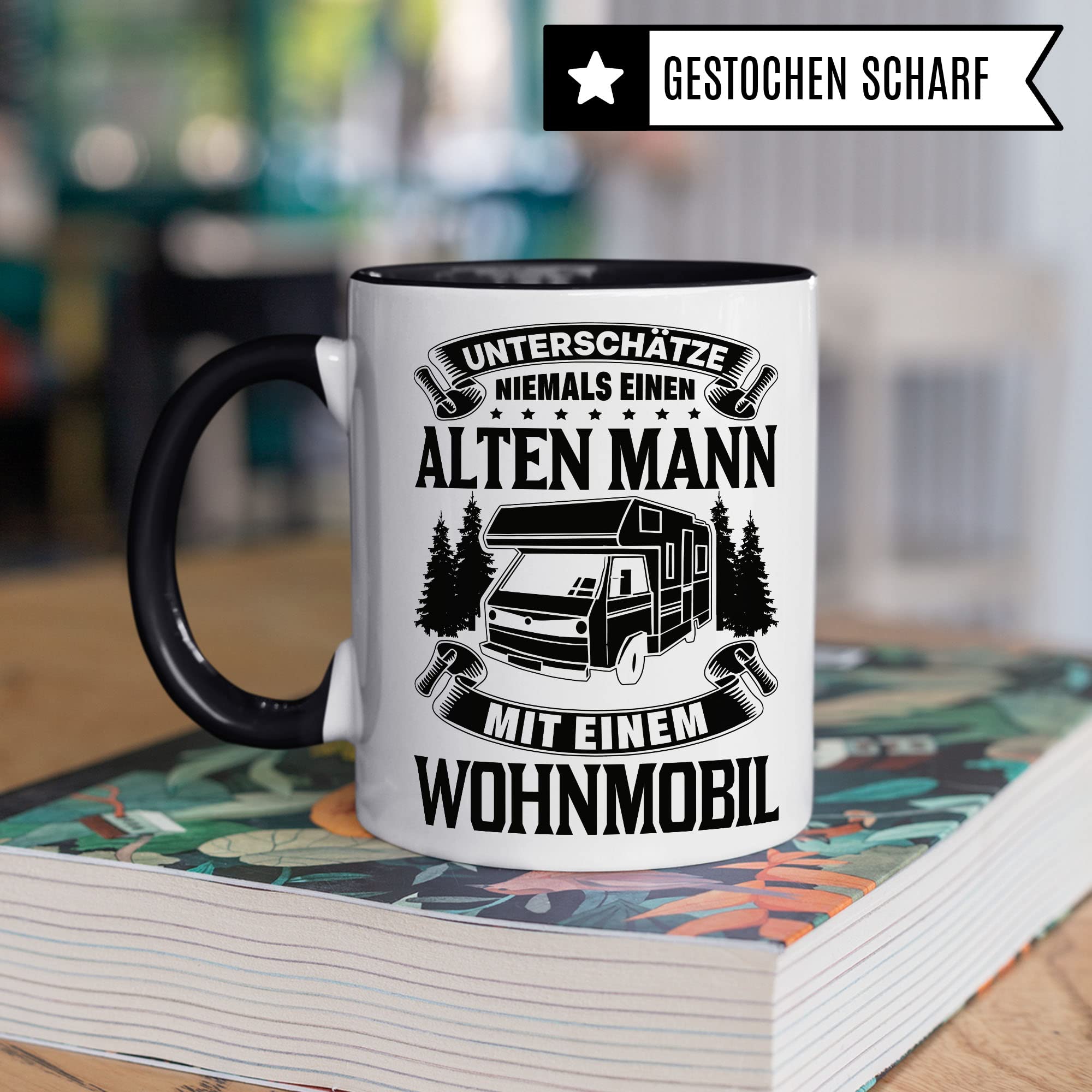Wohnmobil Tasse Geschenkidee Opa Kaffeetasse Humor Witz Geschenk für Vater Kaffeebecher Camper Becher