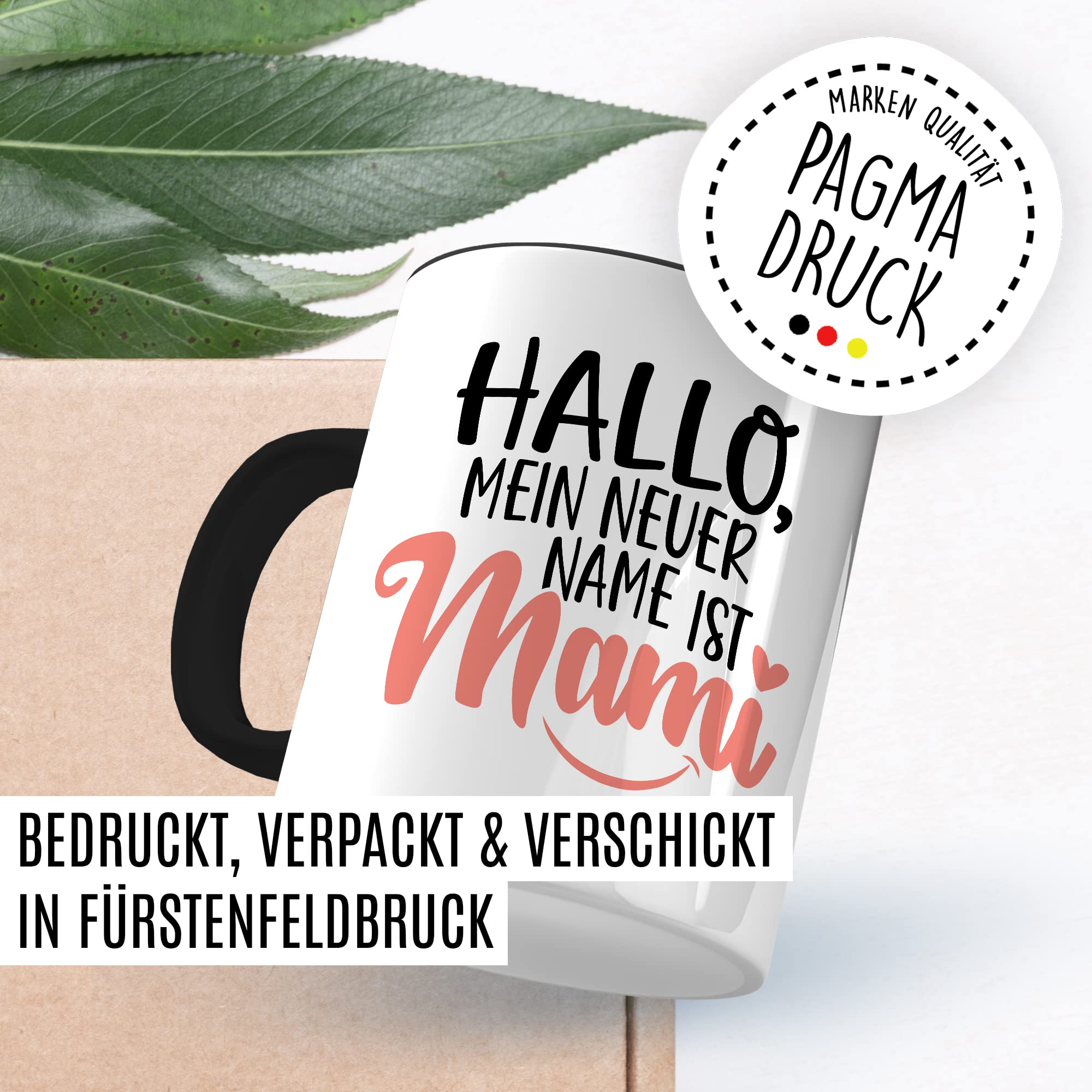 Tasse Mama Geschenk, Hallo mein neuer Name ist Mami Geschenkidee werdende Mutter Kaffeetasse mit Spruch lustig Kaffee-Becher zukünftige Mama frisch Mutter Babyparty