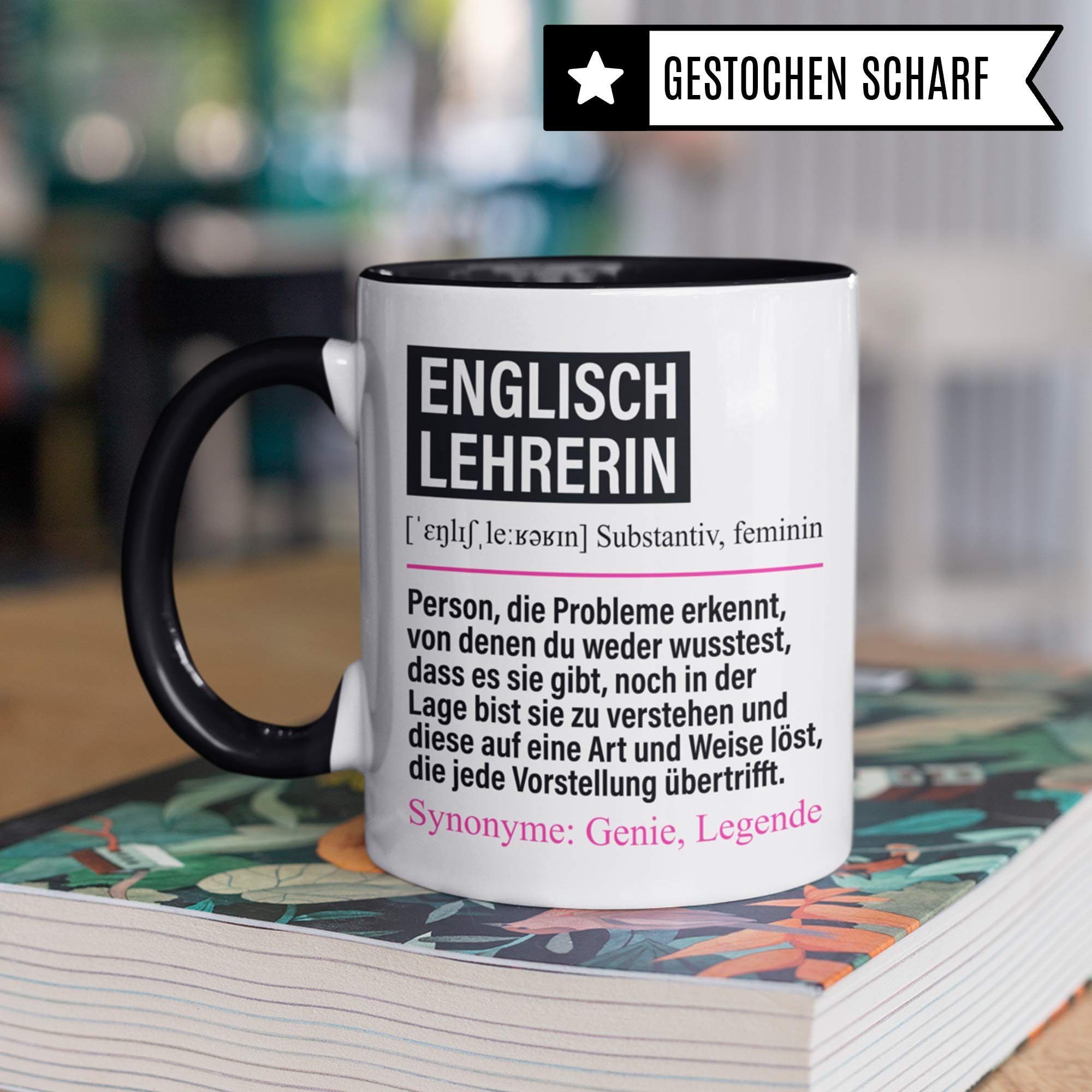 Pagma Druck Tasse Englischlehrerin lustig, Englischlehrerin Geschenk, Spruch Englisch Lehrerin Kaffeebecher Geschenkidee, Kaffeetasse Beruf Unterricht Teetasse Lehramt Schule Becher