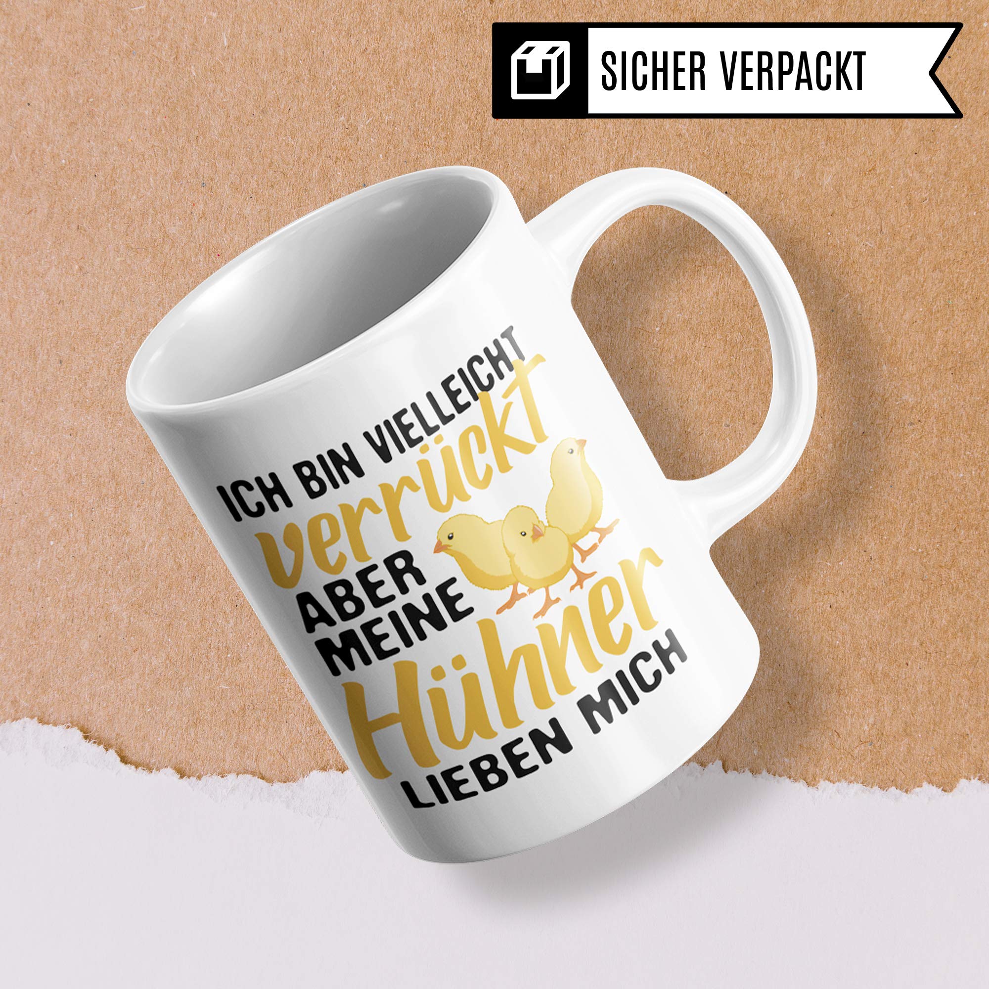 Pagma Druck Tasse Hühner Geschenk | Huhn Becher Geschenkidee | Kaffeetasse Küken Hühnerhalter Spruch Hühnerstall Motiv Kaffeebecher