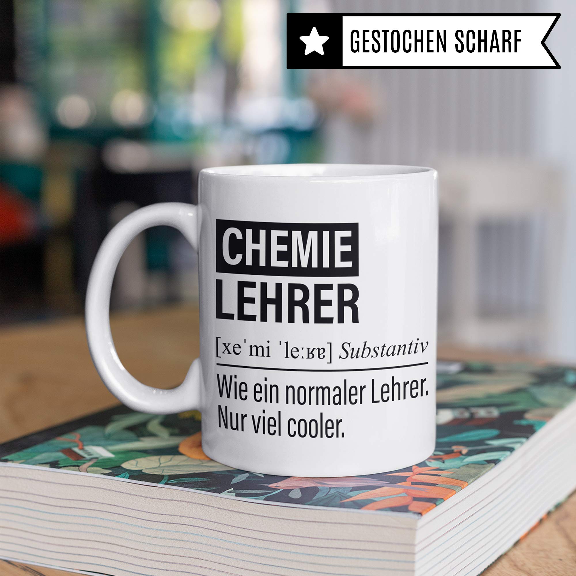 Chemie Lehrer Tasse, Geschenk für Chemielehrer, Kaffeetasse Geschenkidee Lehrer lustig, Kaffeebecher Lehramt Schule Chemie Unterricht Witz