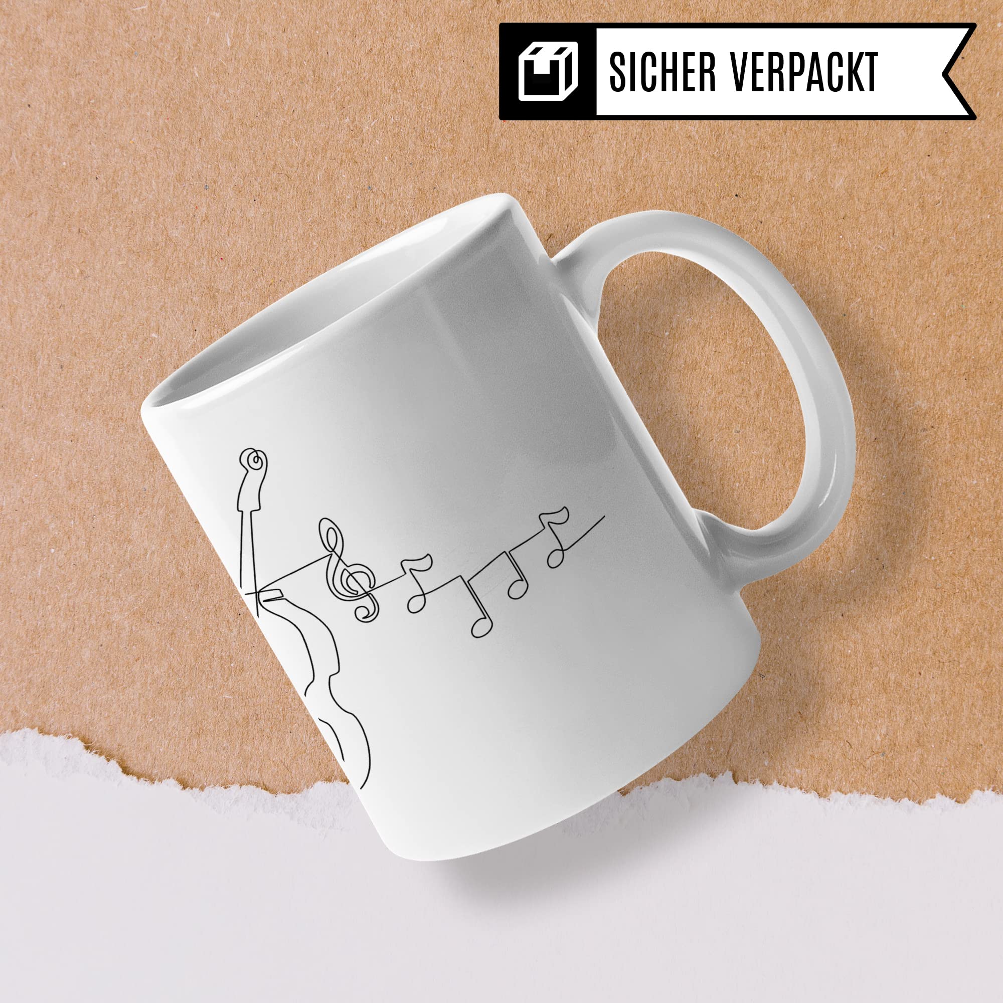 Kontrabass Tasse - Musik Geschenk für Kontrabassist - Kaffeetasse Basss Bassist Musiker Kontrabassspieler - Instrument Geschenkideen Kontrabassisten Zeichnung Design Kaffee-Becher