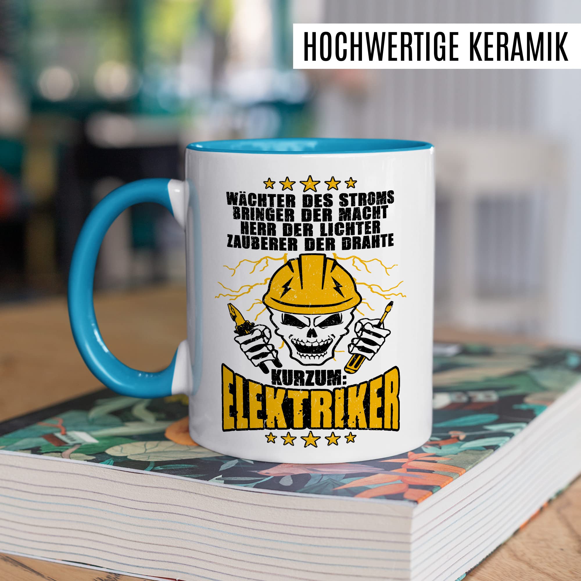 Elektriker Tasse Elektronik Geschenkidee Installateur Kaffeetasse Geschenk für Elektrotechniker Kaffeebecher Drahtzieher Becher