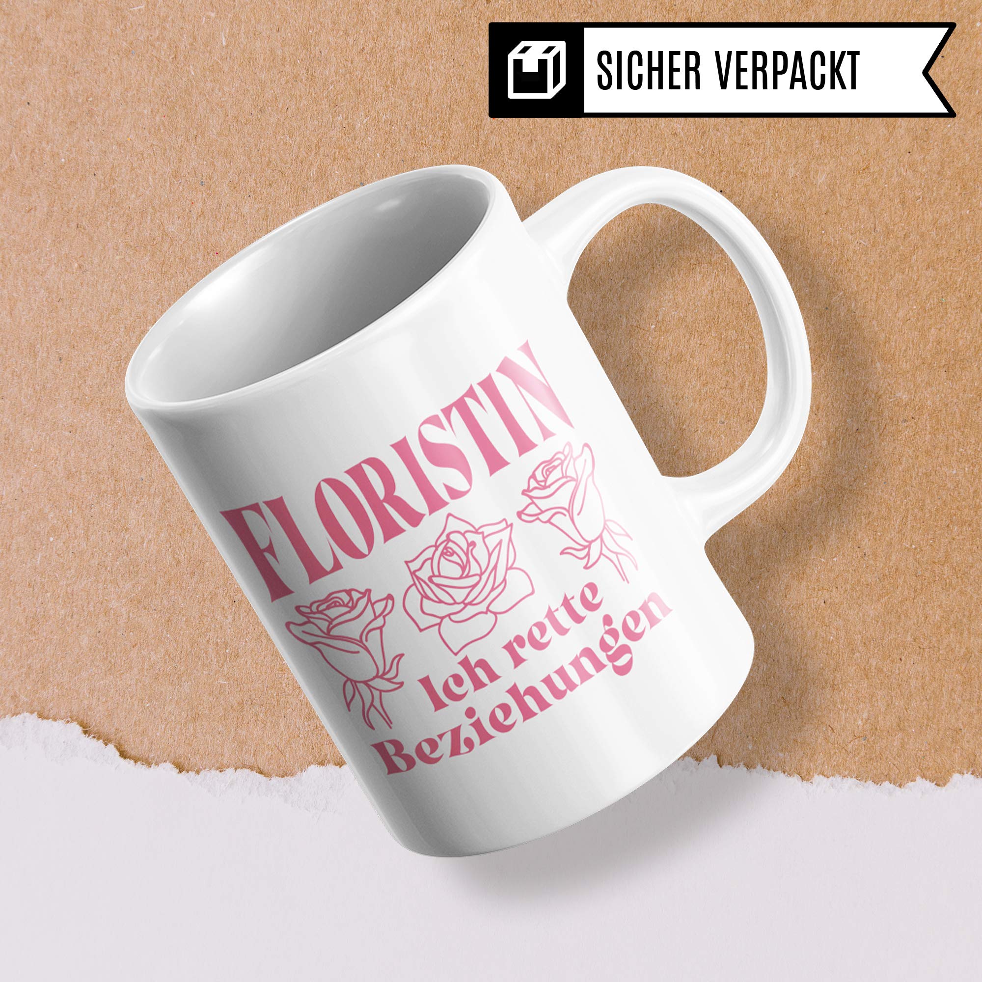 Pagma Druck Tasse Floristin - Florist Geschenk Blumenladen Becher - Blumen Geschenkidee Floristik Blumenverkäuferin Kaffeetasse