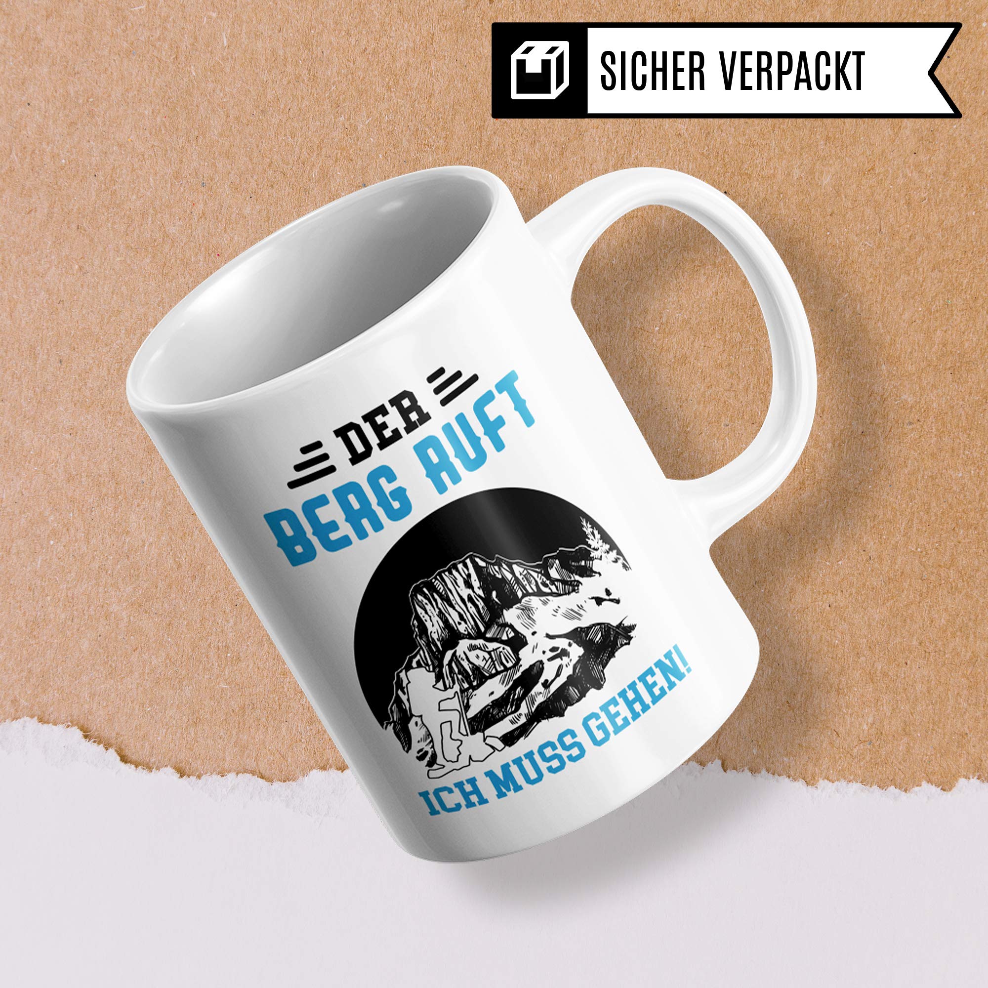 Pagma Druck Tasse Berge, Wandern Geschenk, Wanderer Becher Bergwandern Trekking Bergsteigen Geschenkidee, Berg Kaffeetasse Gebirge Wanderlust Alpen Motiv Kaffeebecher