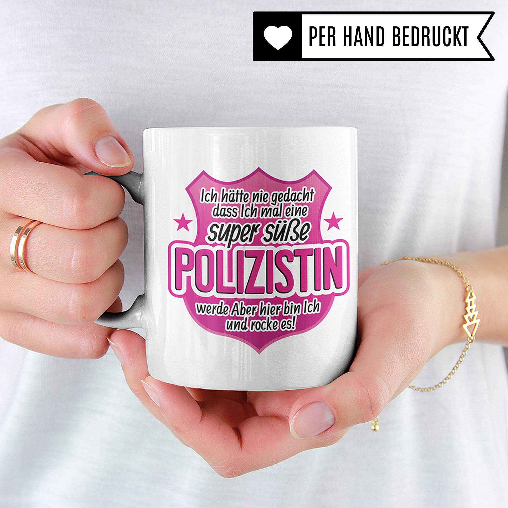 Pagma Druck Tasse Polizei, Polizistin Geschenk, Becher Polizist Frauen Geschenkidee Kaffeetasse, Ausbildung lustig Polizeibeamtin Kaffeebecher