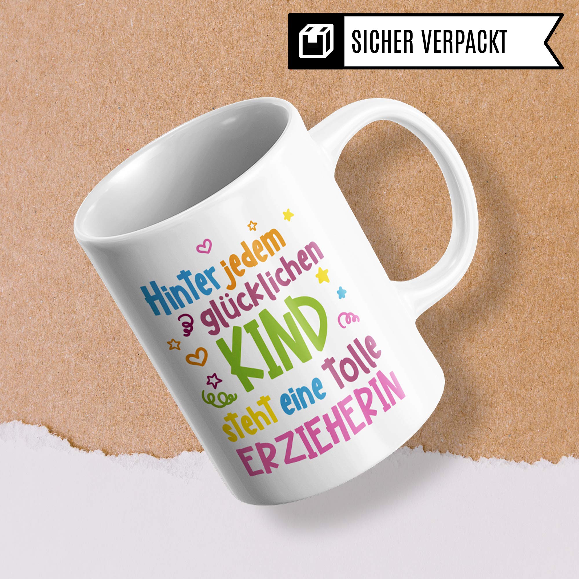 Pagma Druck Erzieherin Tasse, Abschiedsgeschenk Kindergarten, Becher Erzieherin Geschenk, Kaffeetasse Kindergarten Abschied Geschenkidee Kita, Dankeschön für Kindergärtnerin Tagesmutter