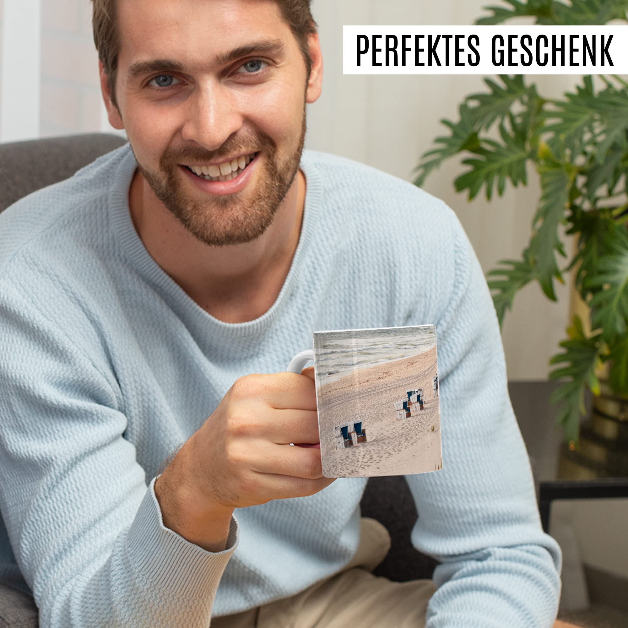 Tasse von Sylt Strandbild Kaffee-Tasse Kaffee-Becher Geschenkidee für Syltliebhaber Geschenk Syltfan Tasse Insel Sylt Urlaub