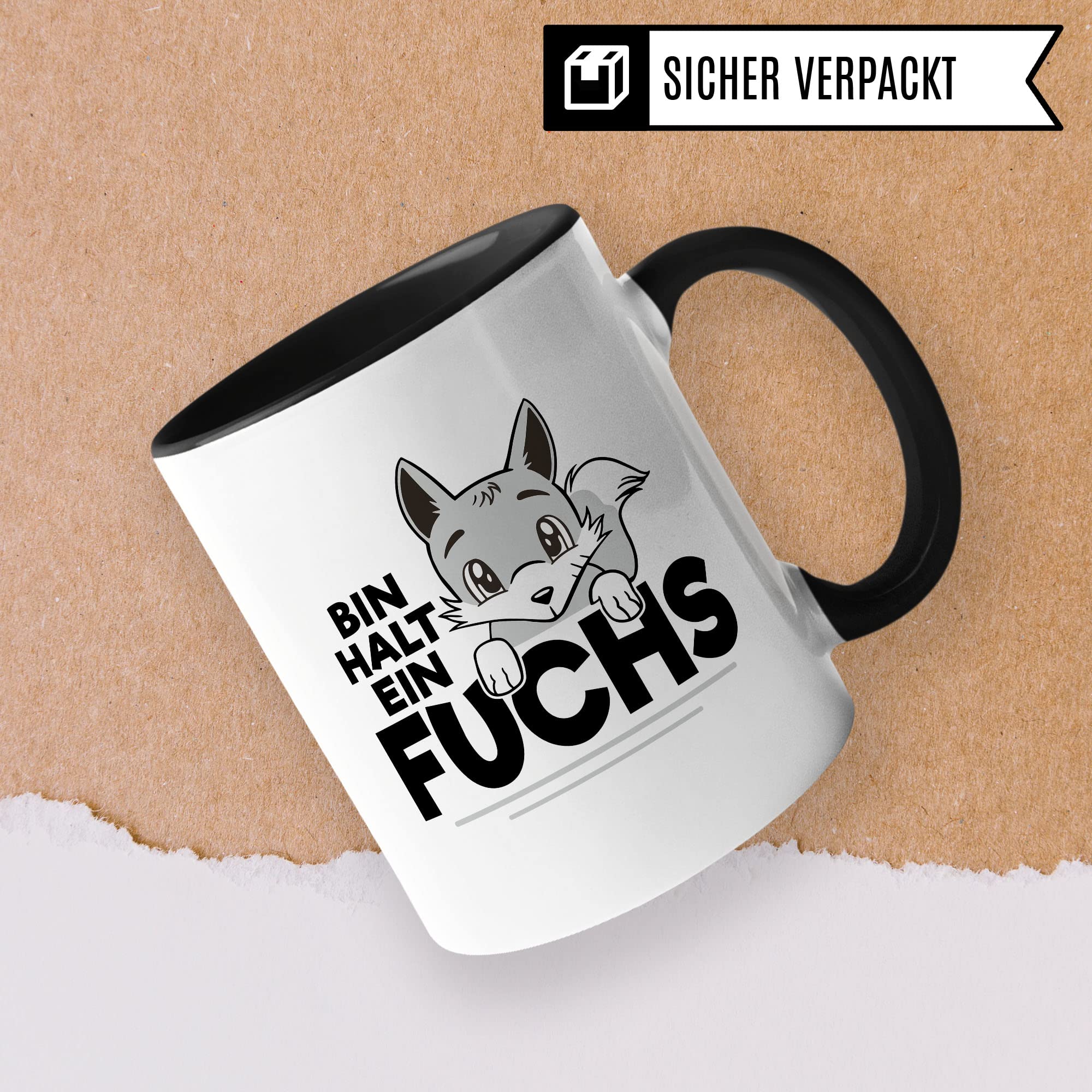 Fuchs Tasse, Bin halt ein Fuchs Spruch, Geschenk Schlaufuchs Besserwissen Schlaumeier, Fuchs-Motiv, Geschenk Kollegen Freund Freundin lustiger Fuchs Büro-Tasse