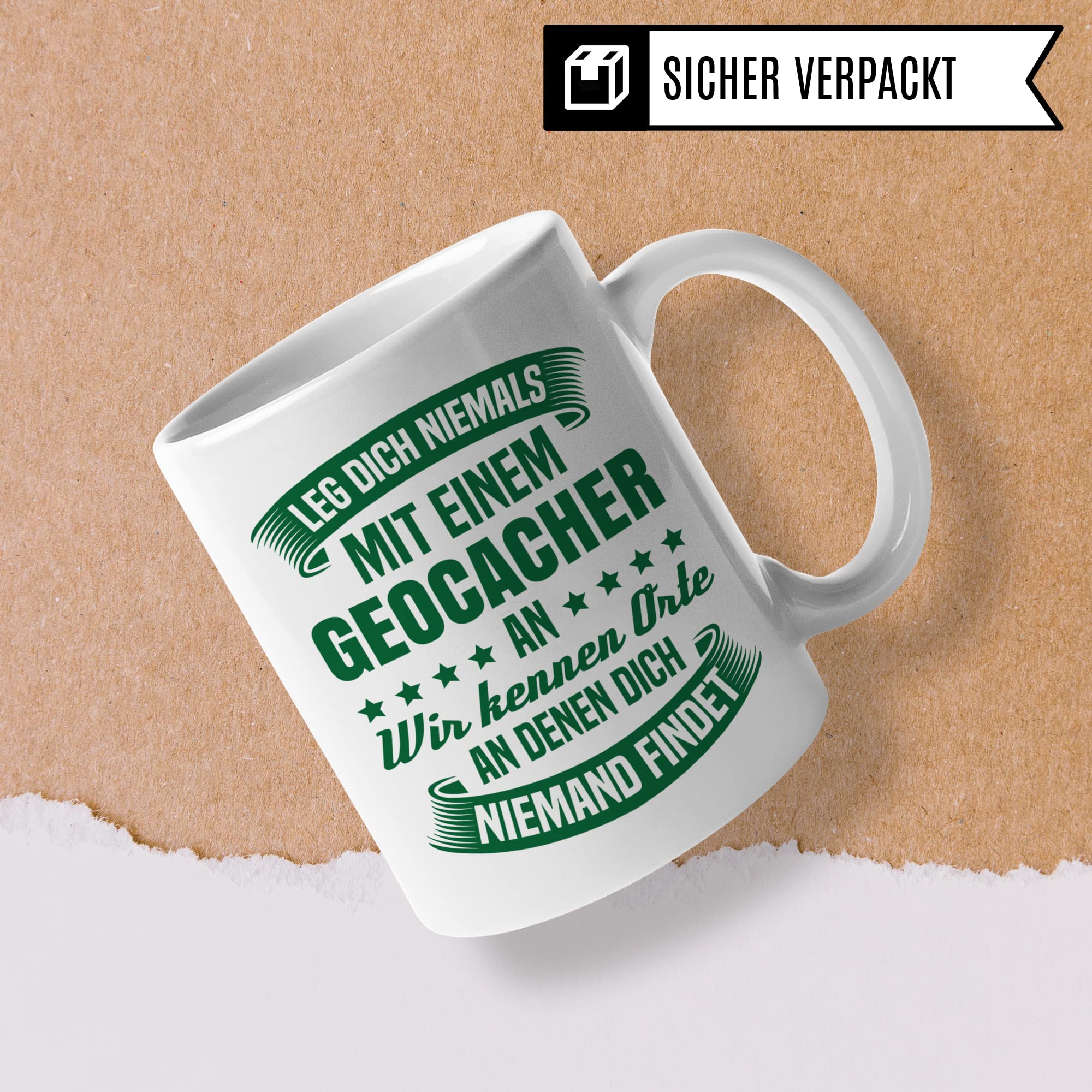 Geocacher Tasse, Geocaching Geschenk Cacher Kaffeebecher Kaffeetasse Humor Witz Geschenkidee für Geocaches Gps Becher