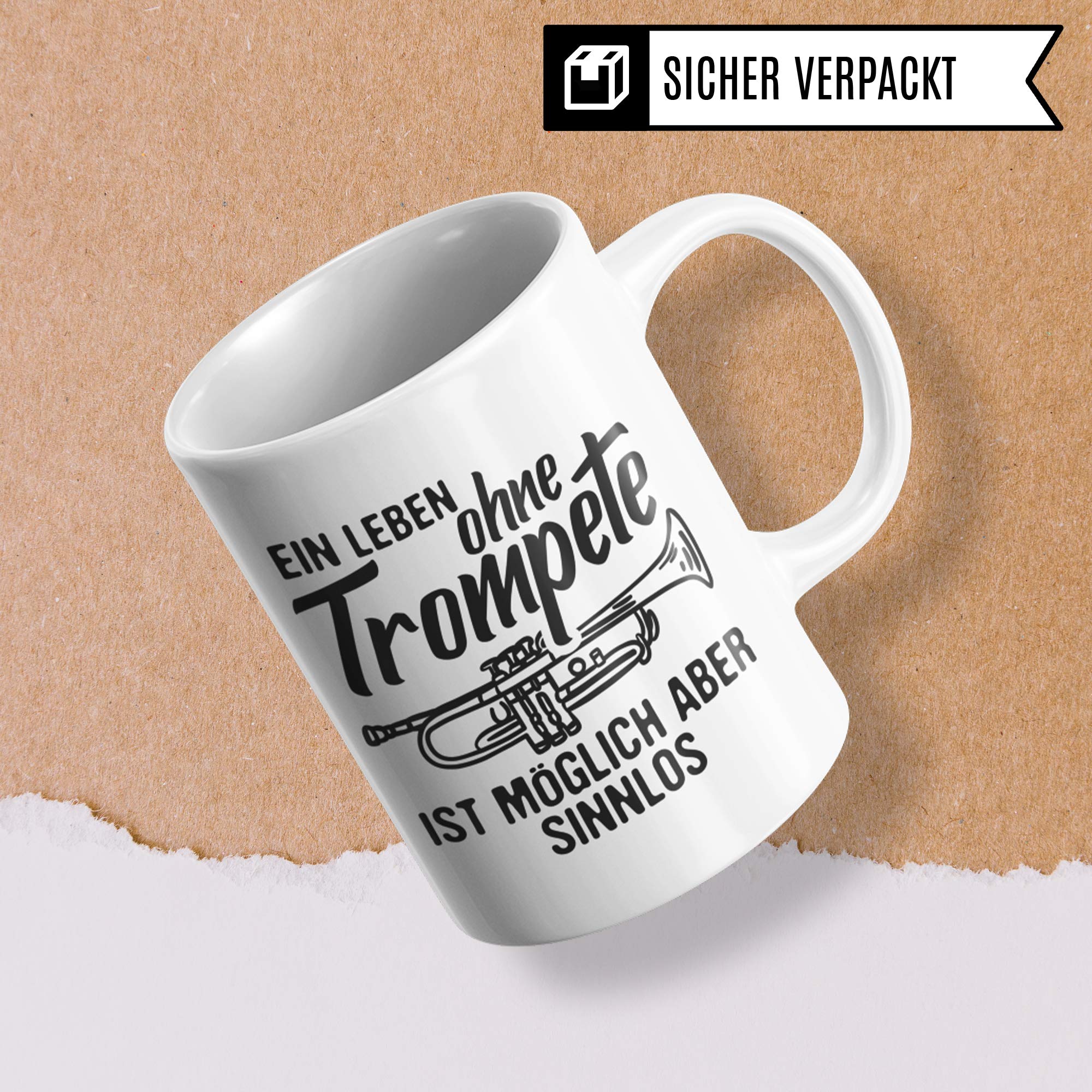 Pagma Druck Trompete Tasse, Trompeter Musiker Geschenke, Geschenkidee für Trompetenspieler Becher, Instrument Musik Blechbläser Orchester, Musikverein Deko Kaffeetasse