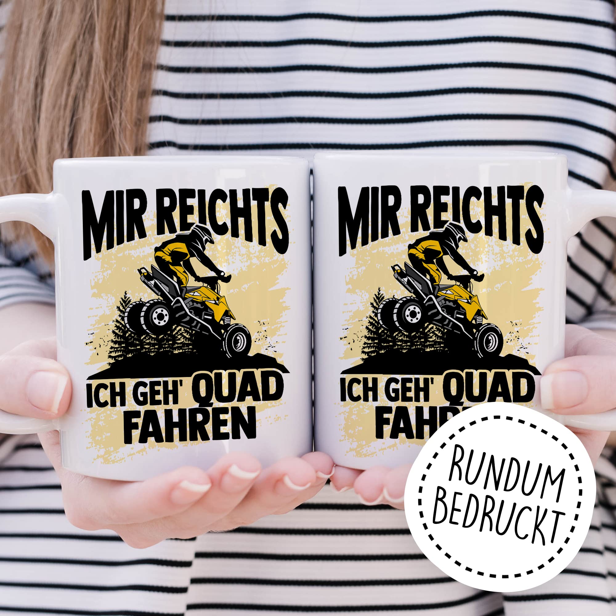 Quad Tasse lustige Kaffeetasse Quadfahrer Geschenkidee Geschenk ATV Fan Kaffee-Becher Mir reichts - Ich geh Quad fahren Offroad Humor Teetasse Quadliebhaber Atv Fahrer