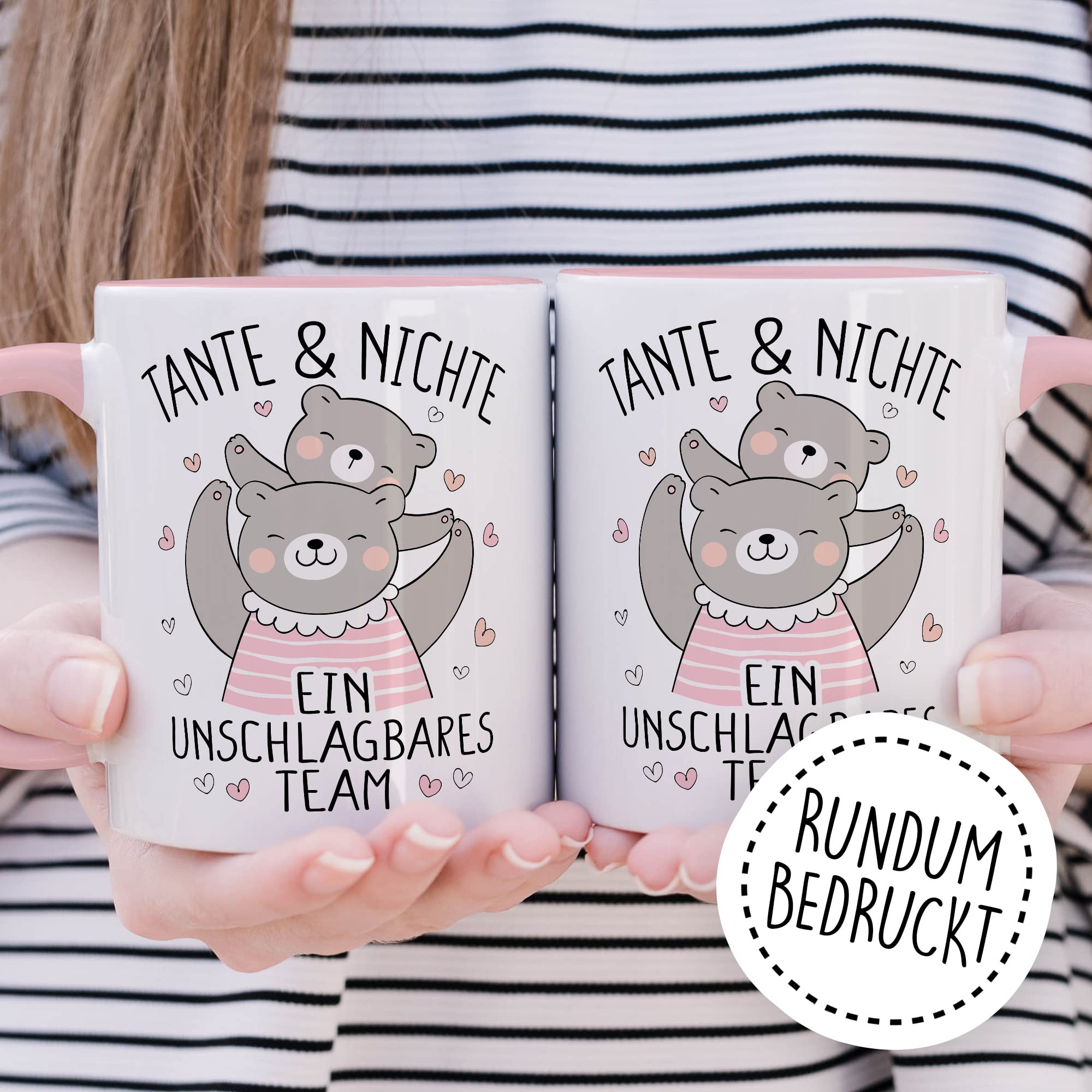 Tante Tasse Geschenk, Tante & Nichte ein unschlagbares Team Geschenkidee Kaffee-Becher Kaffeetasse Tasse mit Spruch lustig Tante Nichte Familie Patentante