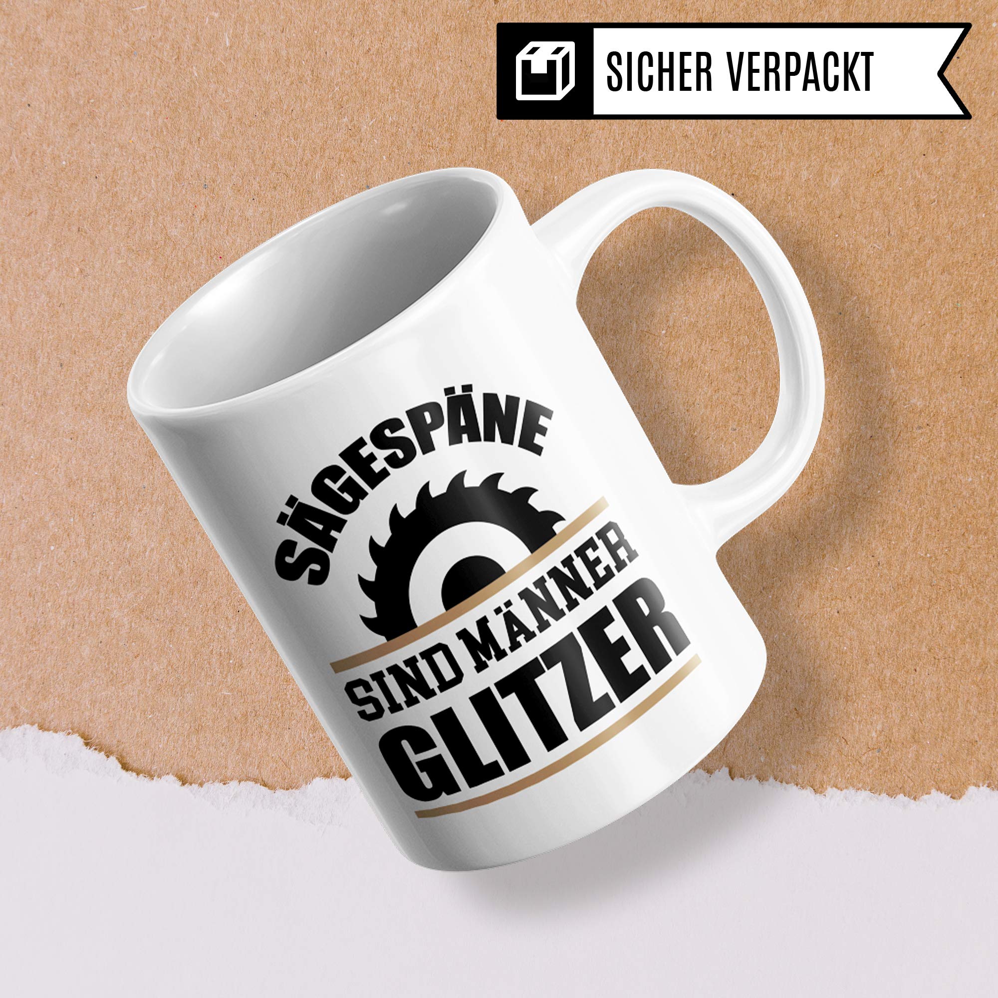 Pagma Druck Sägespäne Tasse, Waldarbeiter Holzfäller Geschenk für Förster Forstwirt Männer Sägen Kaffeebecher, Spruch Wald Holz Becher Geschenkidee, Waldarbeiten Kaffeetasse