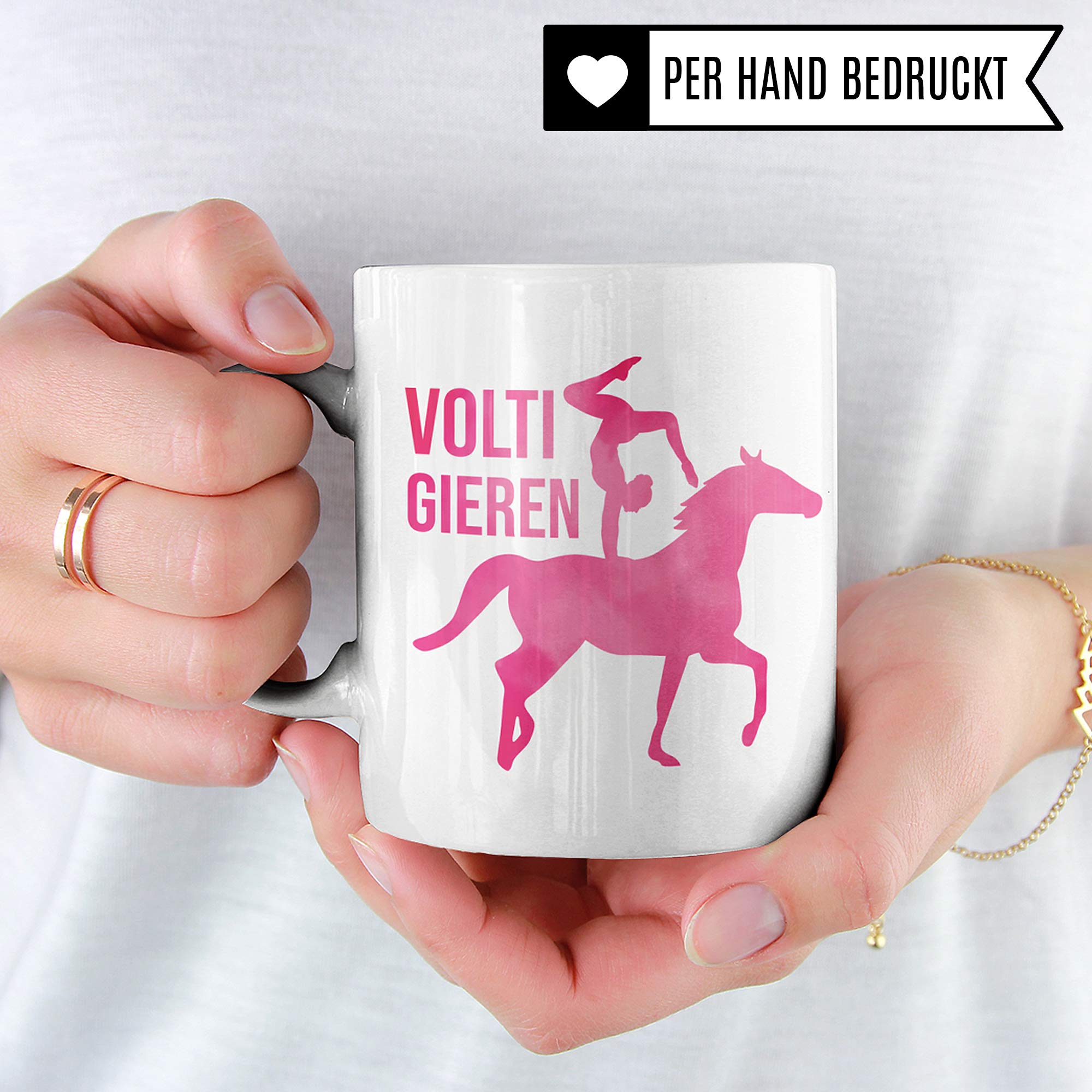 Pagma Druck Voltigieren Geschenk - Voti Tasse Mädchen Voltigiererin - Kaffeetasse Pferde Turnen Geschenkidee Reiten Voltigierpferd Becher