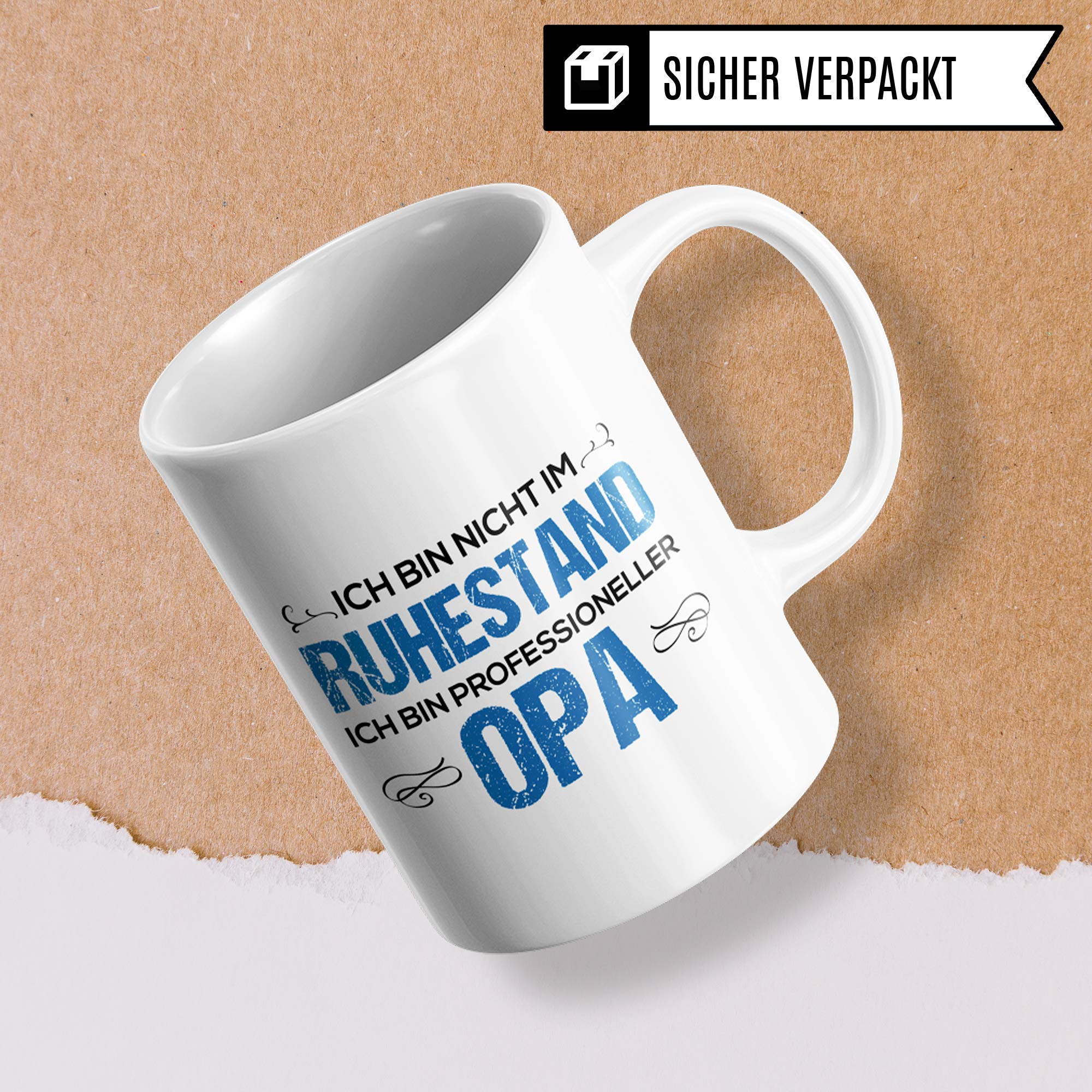 Pagma Druck Opa Rentner Tasse, Witzige Geschenke zum Ruhestand, Rente Becher Pensionierung Geschenk Renteneintritt, Rentenbeginn Pension Großvater Spruch Kaffeetasse Geschenkidee Abschiedsgeschenk