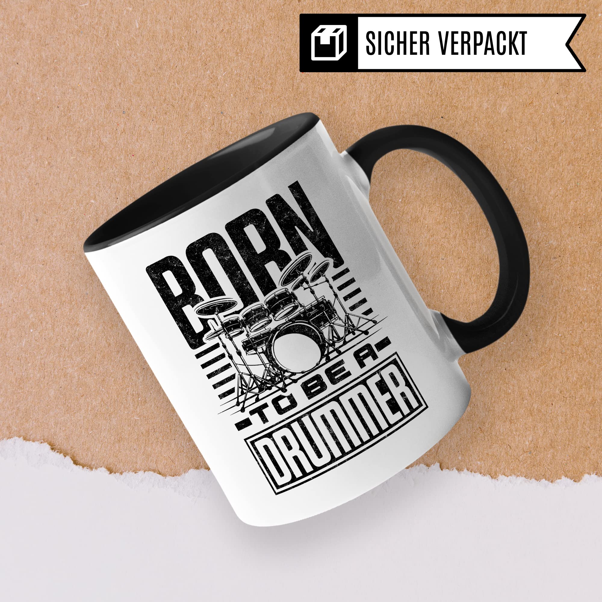 Schlagzeug Tasse Geschenkidee, Kaffeetasse Humor Witz Geschenk für Schlagzeuger, Drummer Kaffeebecher, Schlagzeugspieler Becher