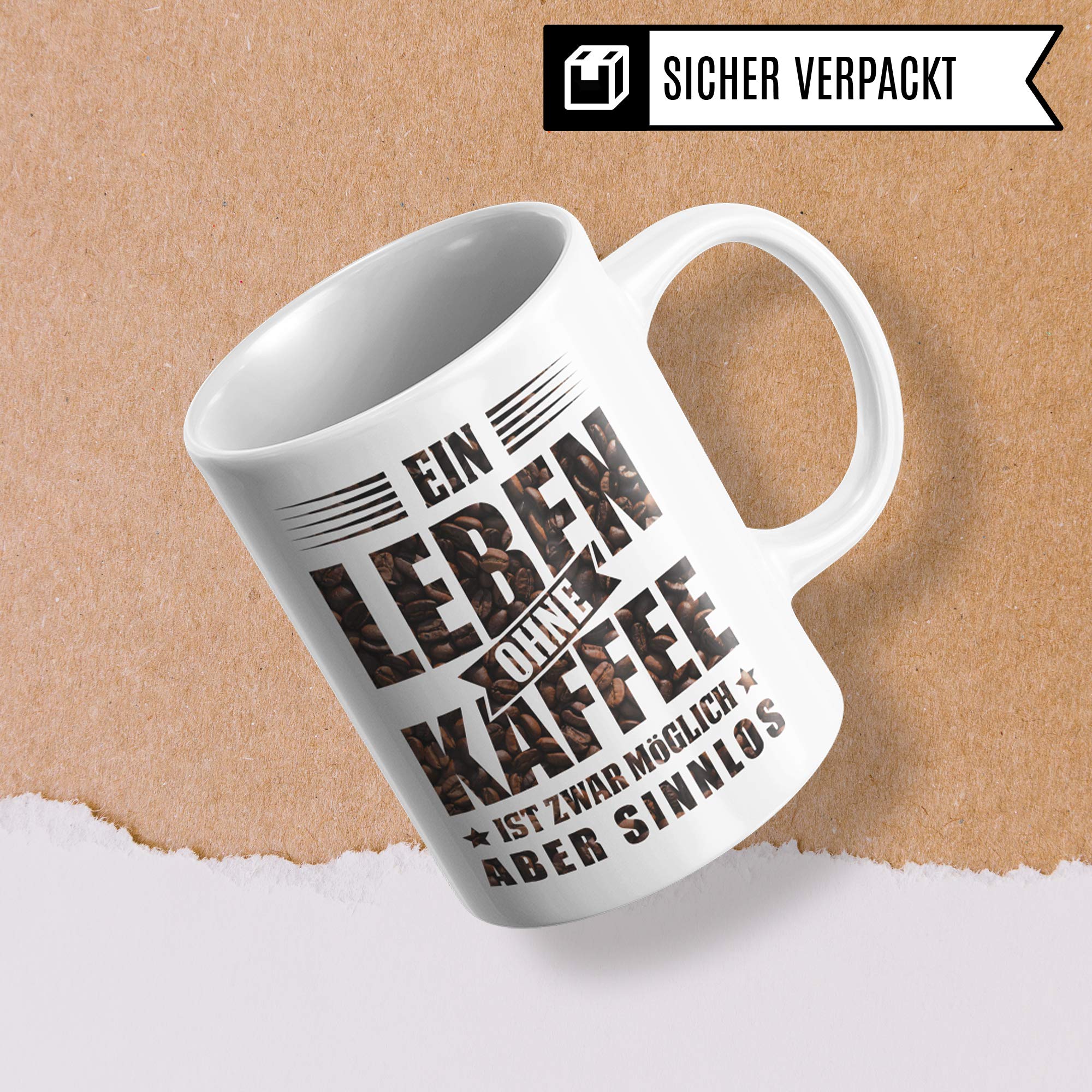 Kaffee Tasse mit Spruch, Geschenk Kaffeeliebhaber, Kaffeetasse Spruch lustig, Geschenkidee Kaffeebecher Kaffeetrinker, Becher Motiv Coffeee Witz