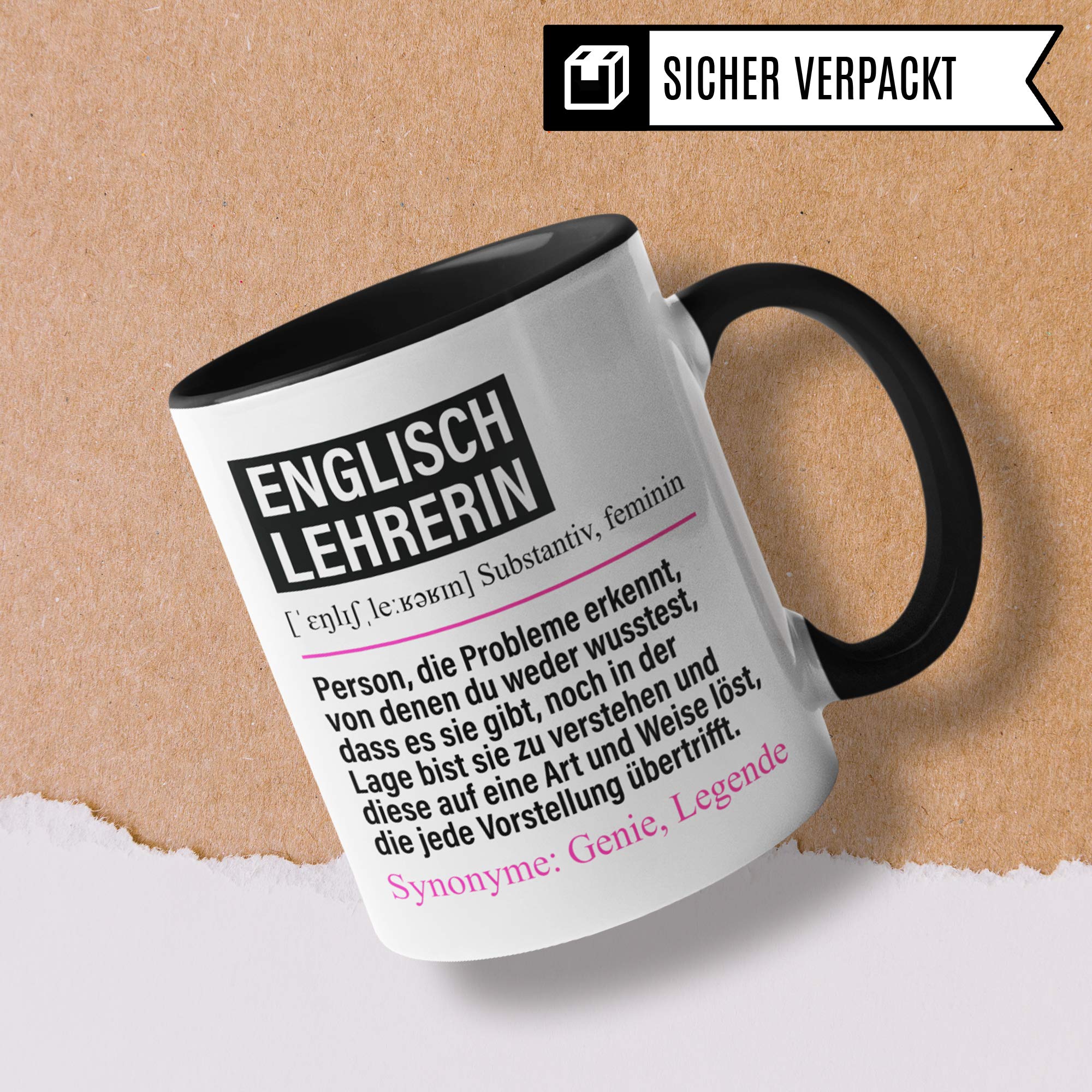 Pagma Druck Tasse Englischlehrerin lustig, Englischlehrerin Geschenk, Spruch Englisch Lehrerin Kaffeebecher Geschenkidee, Kaffeetasse Beruf Unterricht Teetasse Lehramt Schule Becher