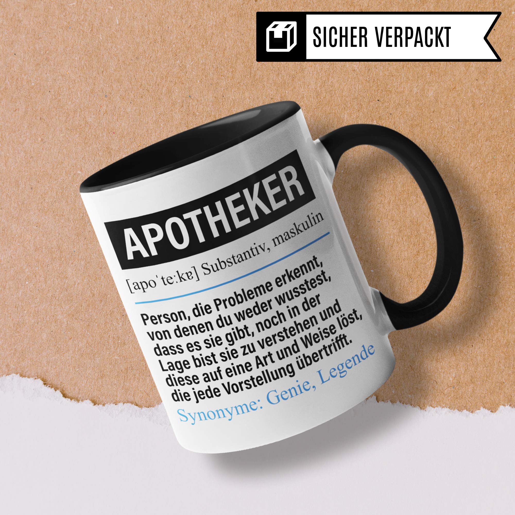 Tasse Apotheker lustig, Apotheker Geschenk, Spruch Apotheke Geschenkidee, Kaffeetasse Beruf Pharmazeut Pharmazie Kaffeebecher Teetasse Apotheken Becher