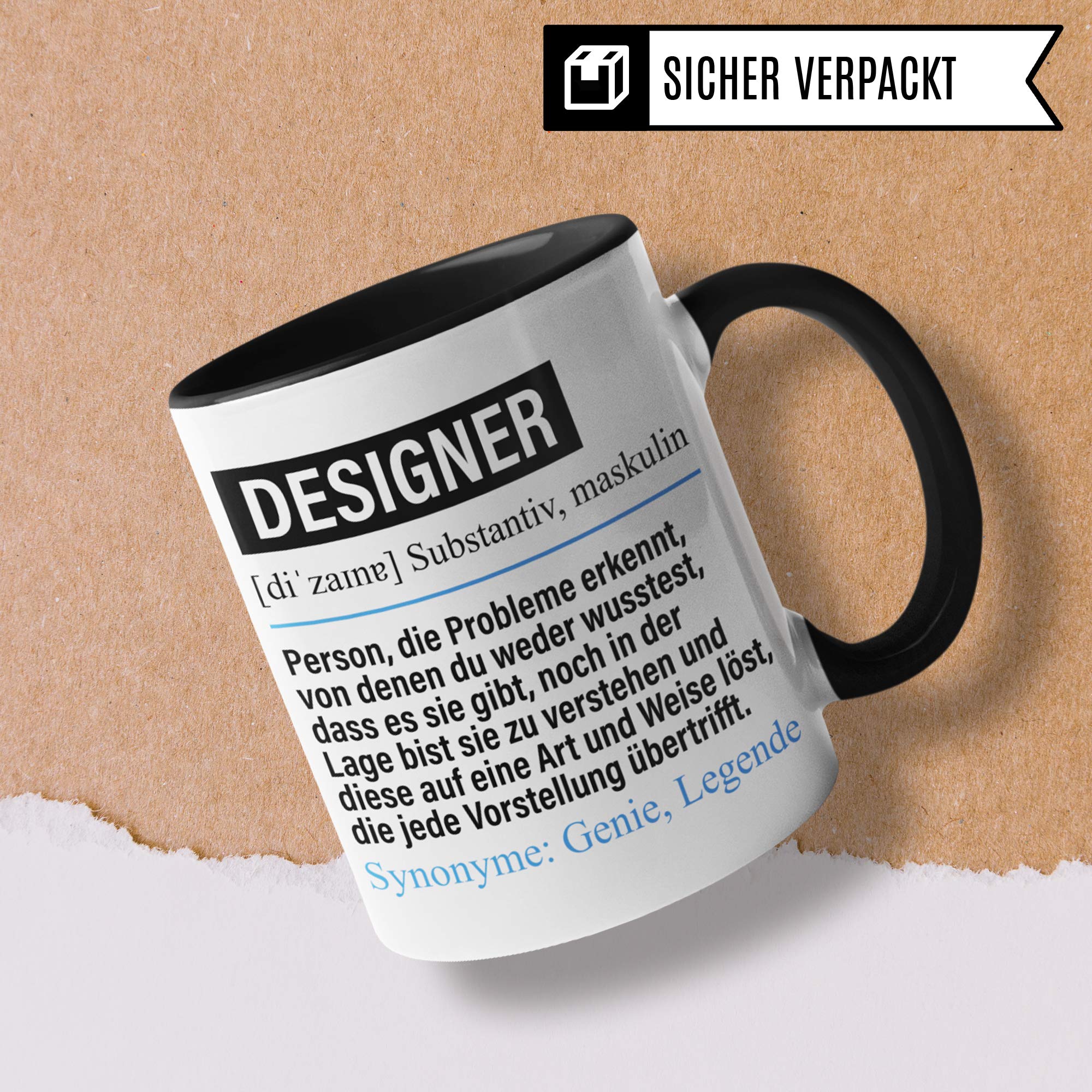 Pagma Druck Tasse Designer lustig, Designer Geschenk, Spruch Mediengestalter Kaffeebecher Geschenkidee, Kaffeetasse Beruf Grafikdesigner Modedesigner Produktdesigner Teetasse Beruf Design Becher