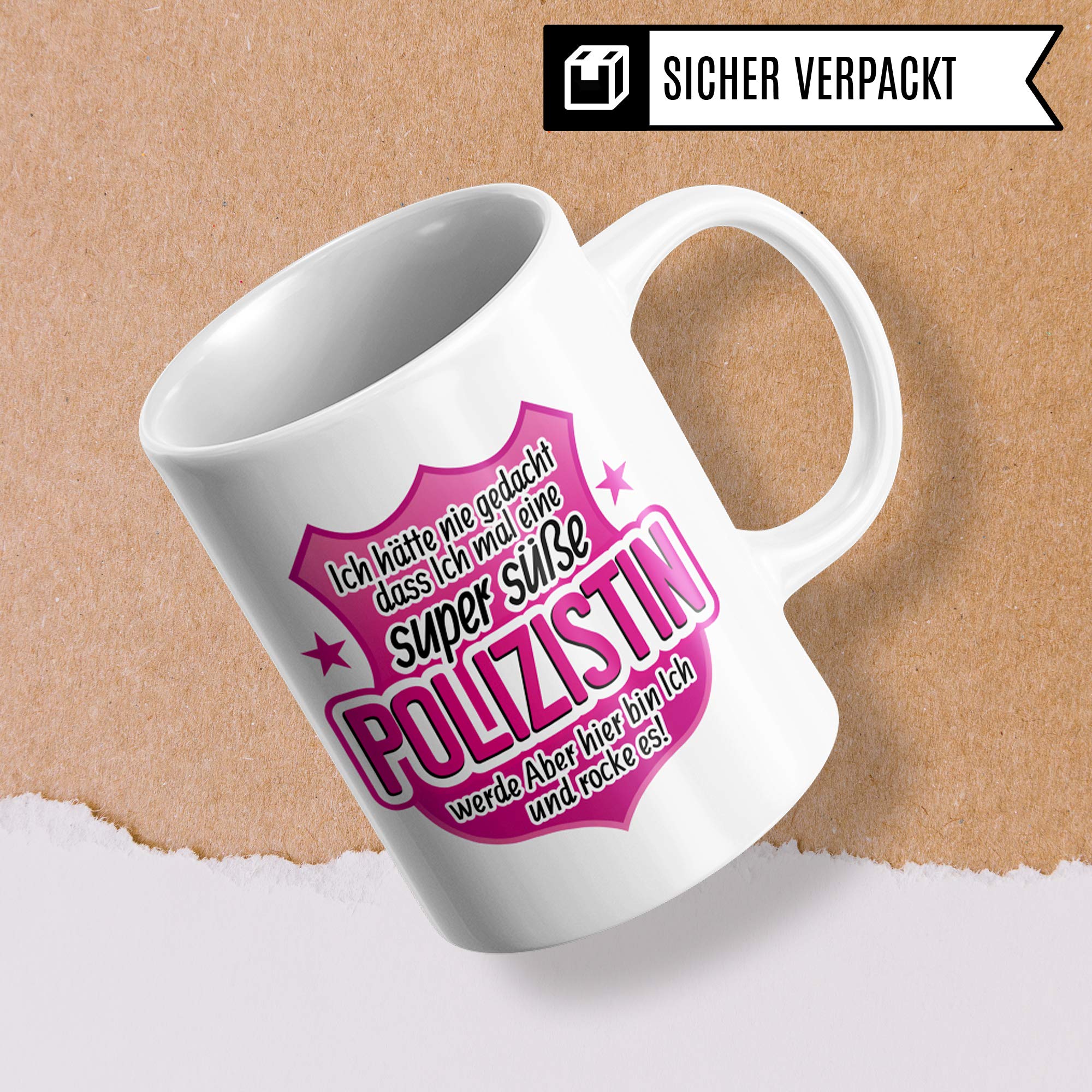 Pagma Druck Tasse Polizei, Polizistin Geschenk, Becher Polizist Frauen Geschenkidee Kaffeetasse, Ausbildung lustig Polizeibeamtin Kaffeebecher