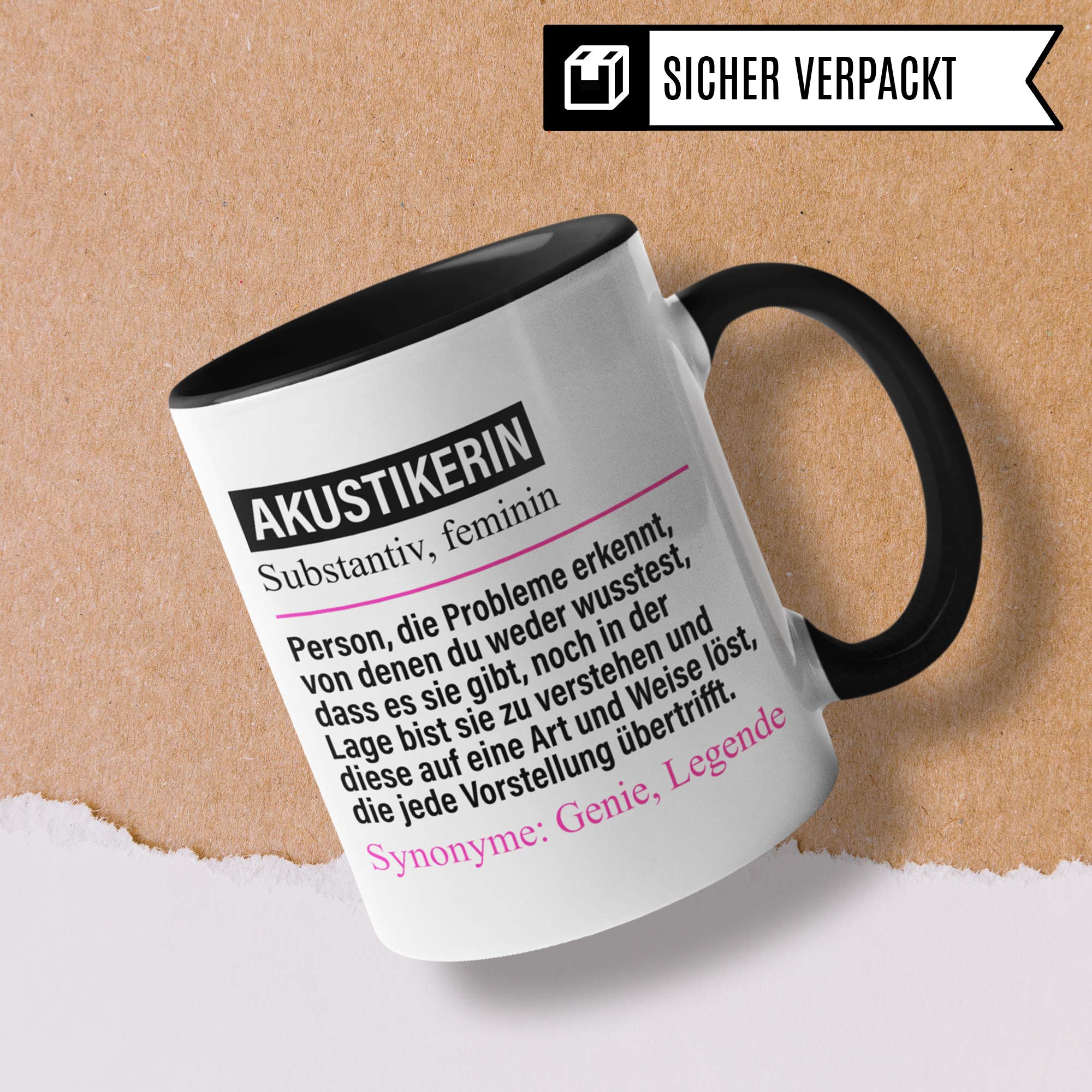 Pagma Druck Tasse Akustikerin lustig, Akustikerin Geschenk, Spruch Hörakustikerin Geschenkidee, Kaffeetasse Akustik Kaffeebecher Teetasse Hörgeräteakustikerin Becher