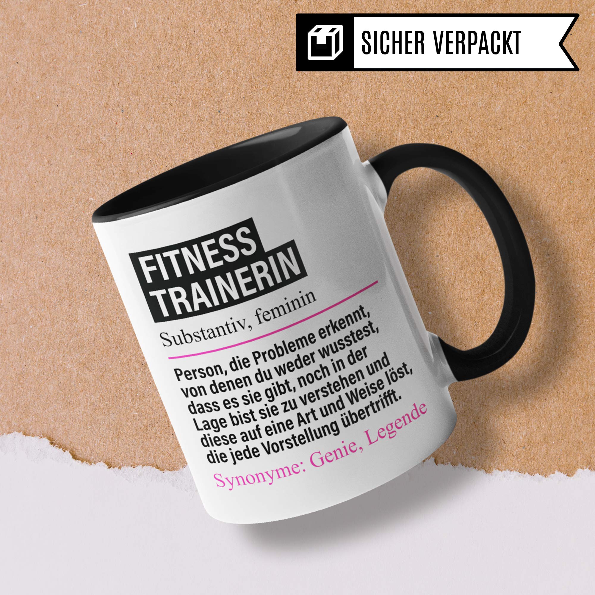 Pagma Druck Tasse Fitnesstrainerin lustig, Fitnesstrainerin Geschenk, Spruch Trainerin Geschenkidee, Kaffeetasse Ausbildung Lehre Beruf Fitnesstraining Kaffeebecher Teetasse Personal Training Becher