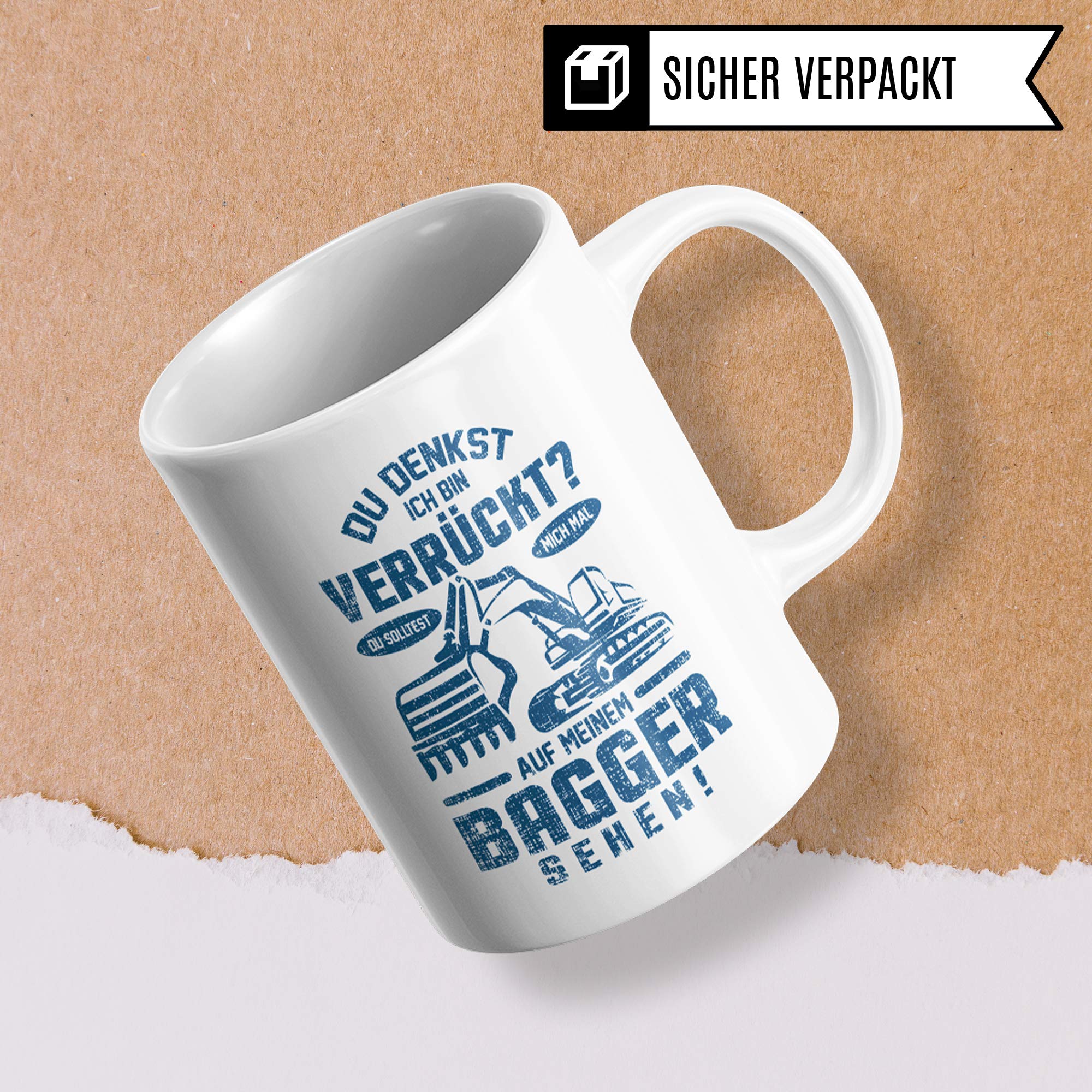 Pagma Druck Tasse Baggerfahrer Männer, Bagger Geschenk, Geschenkidee für Baumaschinenführer & Bagger Fahrer Becher, Kaffeetasse Baumaschinen Baggerführer Baustelle Kaffeebecher