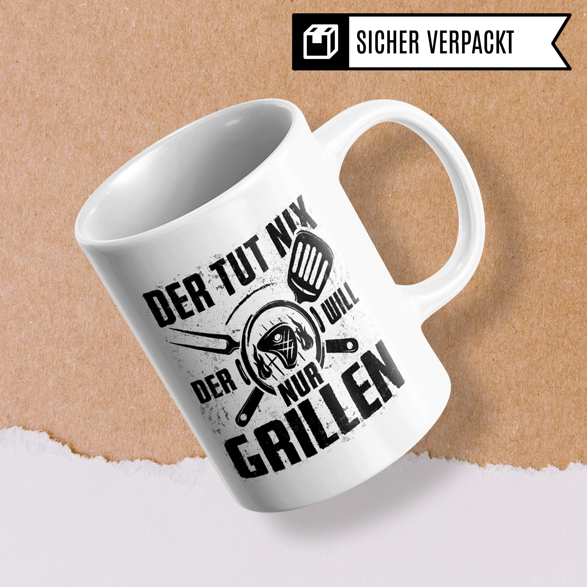 Pagma Druck Grillen Geschenkidee Tasse, Grillen Geschenke für Männer Becher mit Spruch, Grillparty Kaffeetasse Grill für Grillmeister