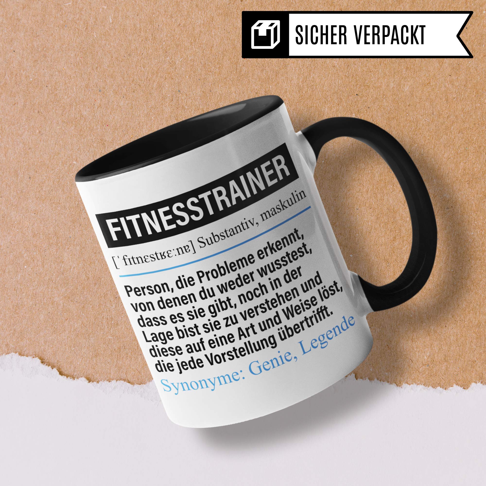 Pagma Druck Tasse Fitnesstrainer lustig, Fitnesstrainer Geschenk, Spruch Trainer Geschenkidee, Kaffeetasse Ausbildung Lehre Beruf Fitnesstraining Kaffeebecher Teetasse Personal Training Becher